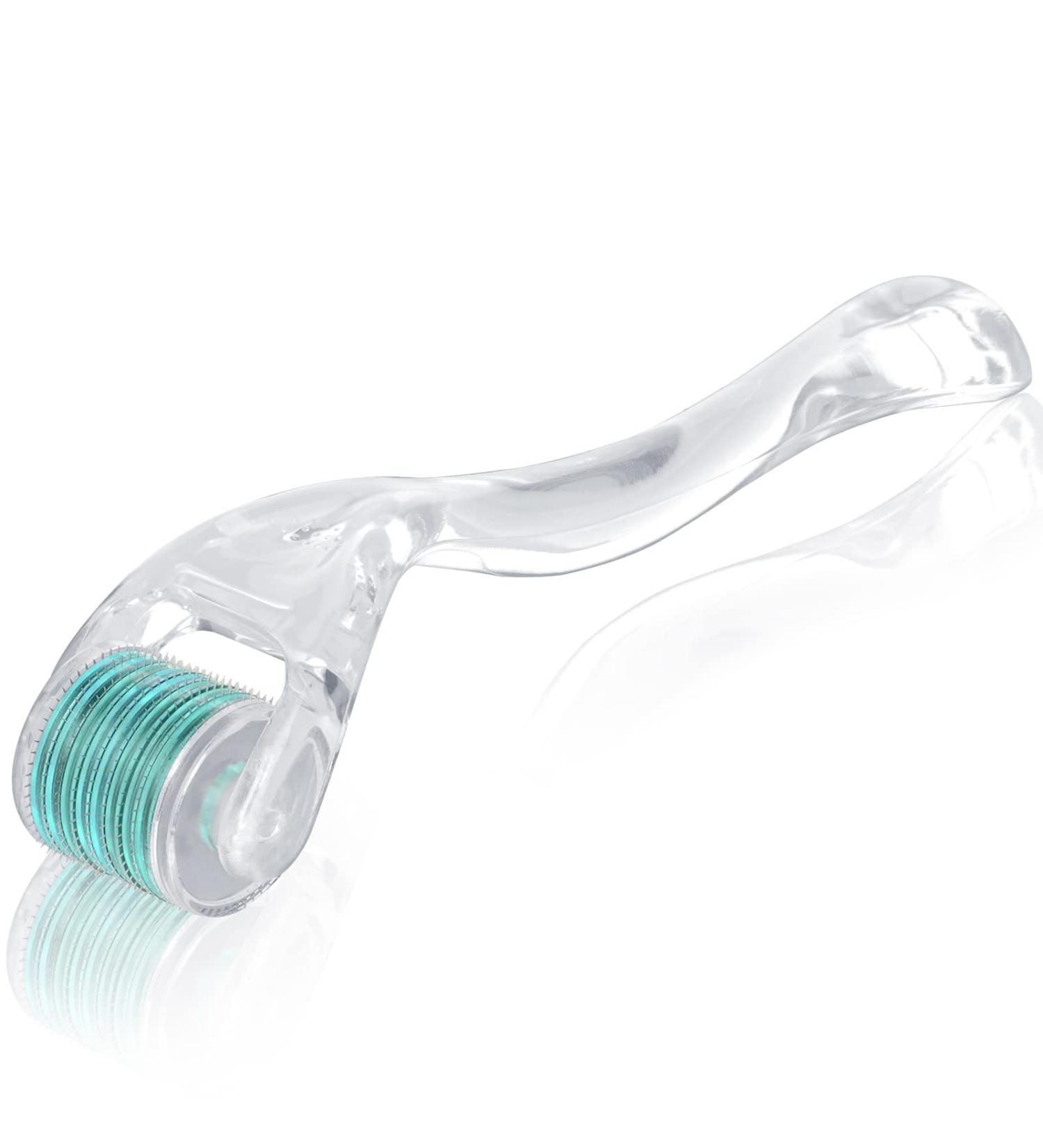 LOPHE Derma Roller 0.5mm Microneedle Derma Roller for Men and Women Professional Microneedling Derma Needling Micro Needle Roller Facial Wrinkles Hair Loss Stretch Marks Hair Regrowth Green head + transparent handle - Buy Online on GoSupps.com