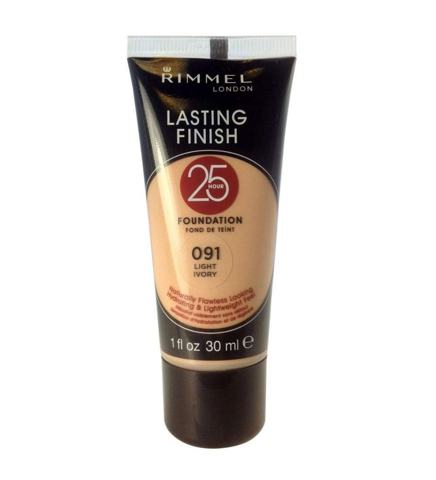 Rimmel Lasting Finish 25 Hours Foundation Light Ivory Number 091 30 ml 30 ml (Pack of 1) Ivory