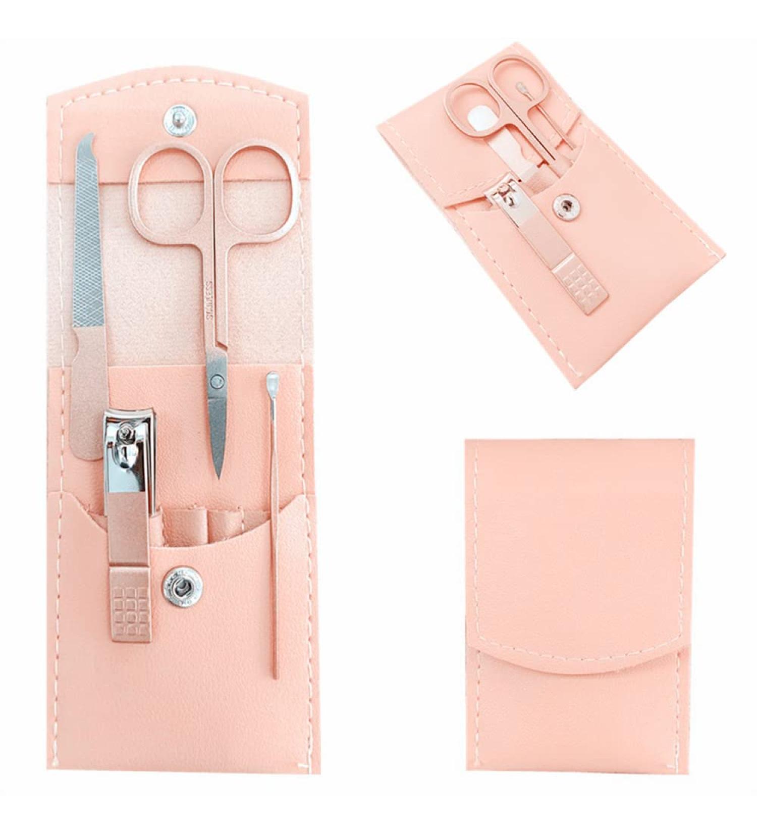 SHICEN 4PCS Manicure Set in Rose Gold PU Leather Case - Professional Stainless Steel Nail Clippers and Care Tools for Women - Grooming Kit for Travel - Buy Online on GoSupps.com