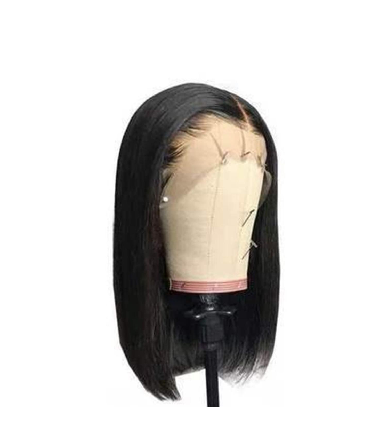 Havamoasa Women Short Bob Wig - Straight Black Hair Lace Front U Shape Wig - Buy Online on GoSupps.com