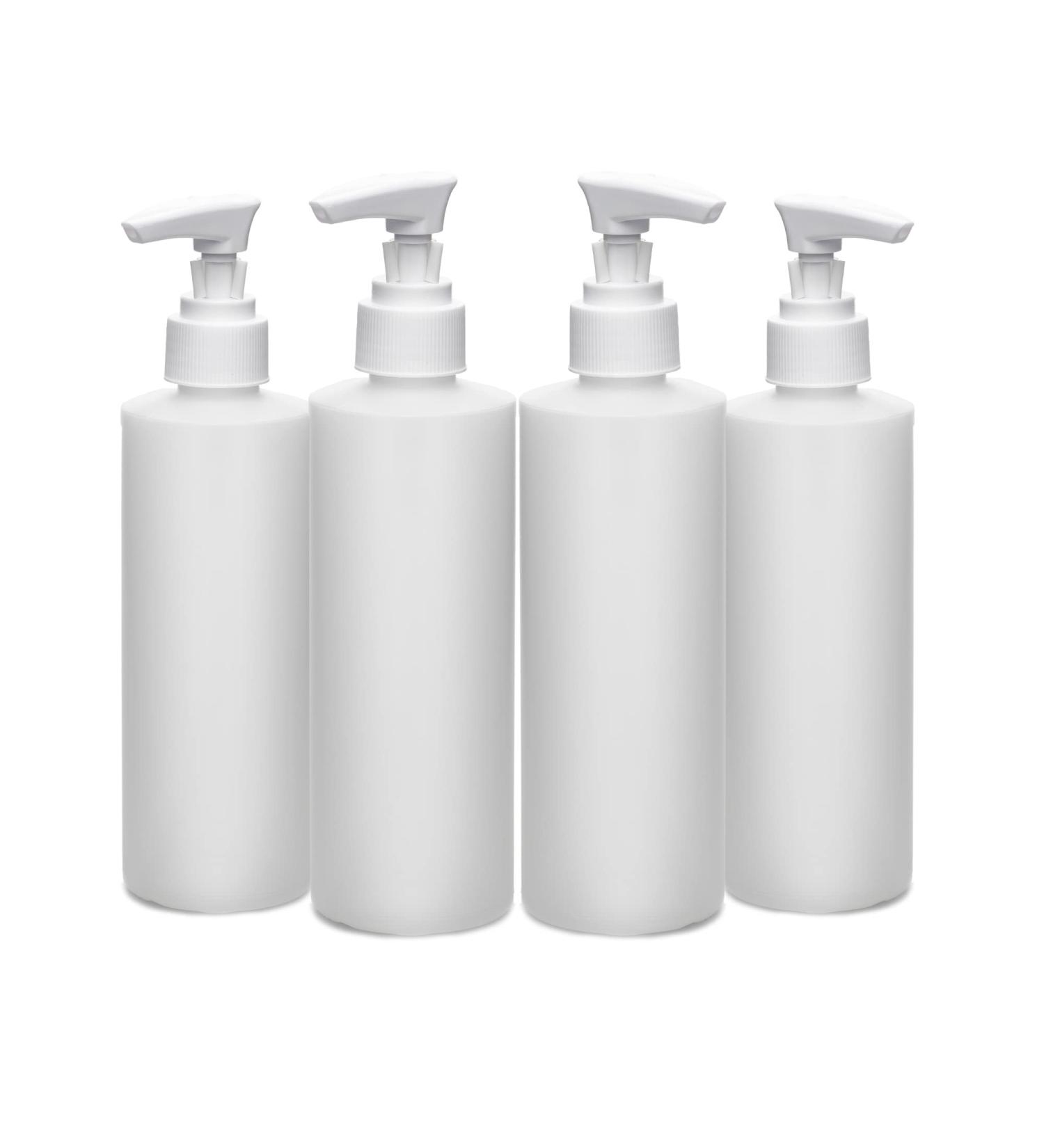 THNK Pump Bottle Dispenser 8oz (4-Pack) - Refillable for Lotion, Soap, Hand Sanitizer - Buy Online on GoSupps.com