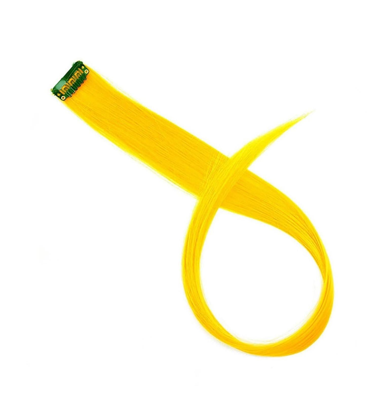 Feather Hair Extension Kit Synthetic Long Straight Rainbow Highlight Colored Hair Extensions Clip Pink Purple Green Yellow (Color : 17 Size : 22inches) 22inches 17 - Buy Online on GoSupps.com