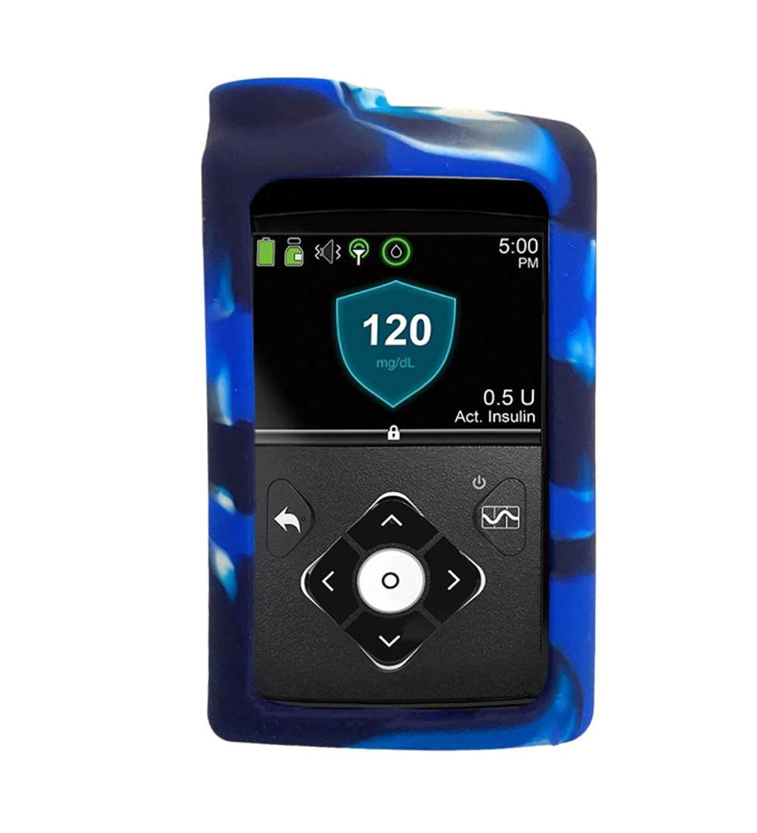 Sugar Medical Soft Silicone Cover for MiniMed Insulin Pumps - Blue/White | Protect Your Pump - Buy Online on GoSupps.com
