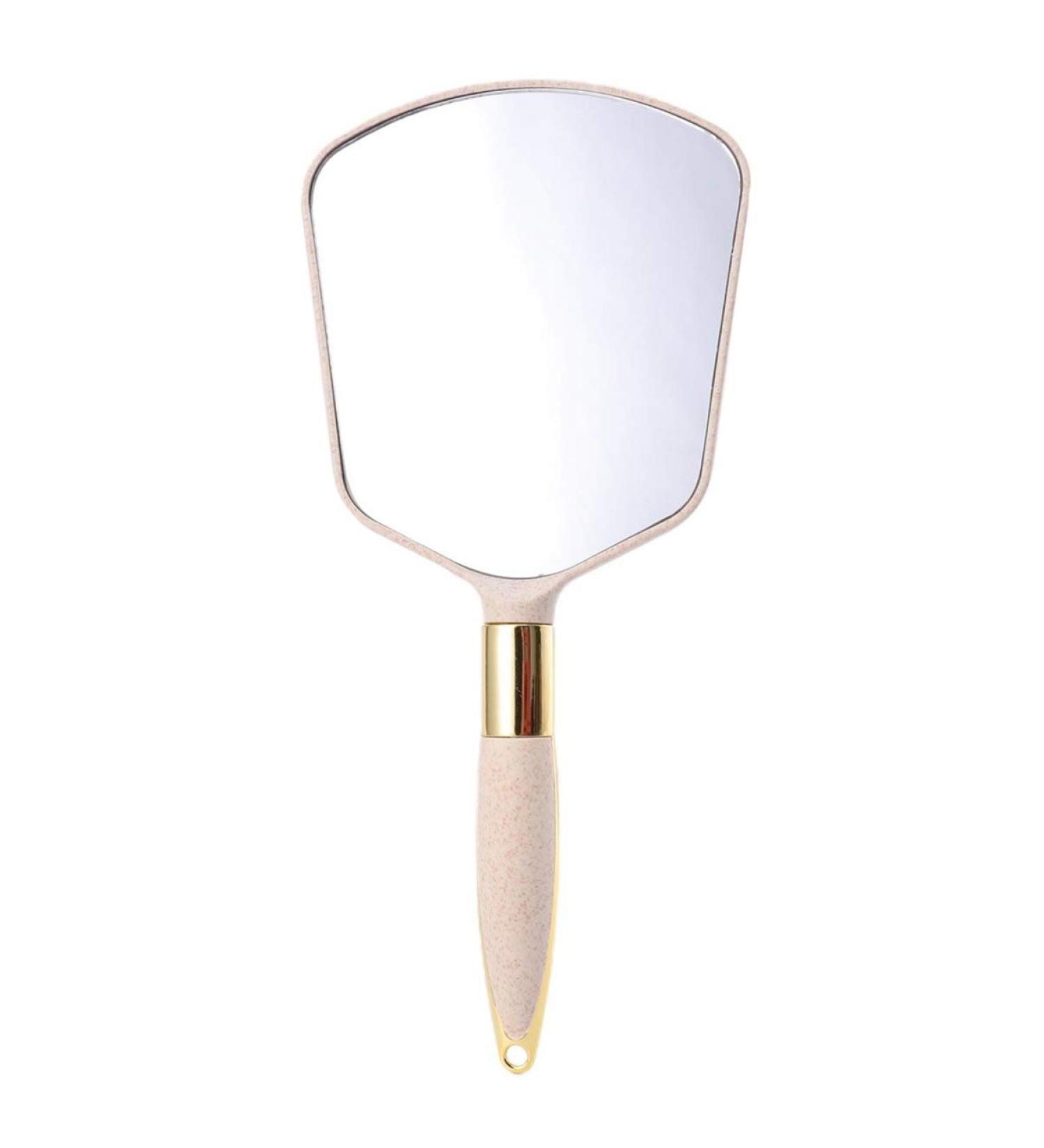 Minkissy Hand Mirror - Travel Size Makeup Mirror with Handle for Personal Beauty (Beige) - Buy Online on GoSupps.com