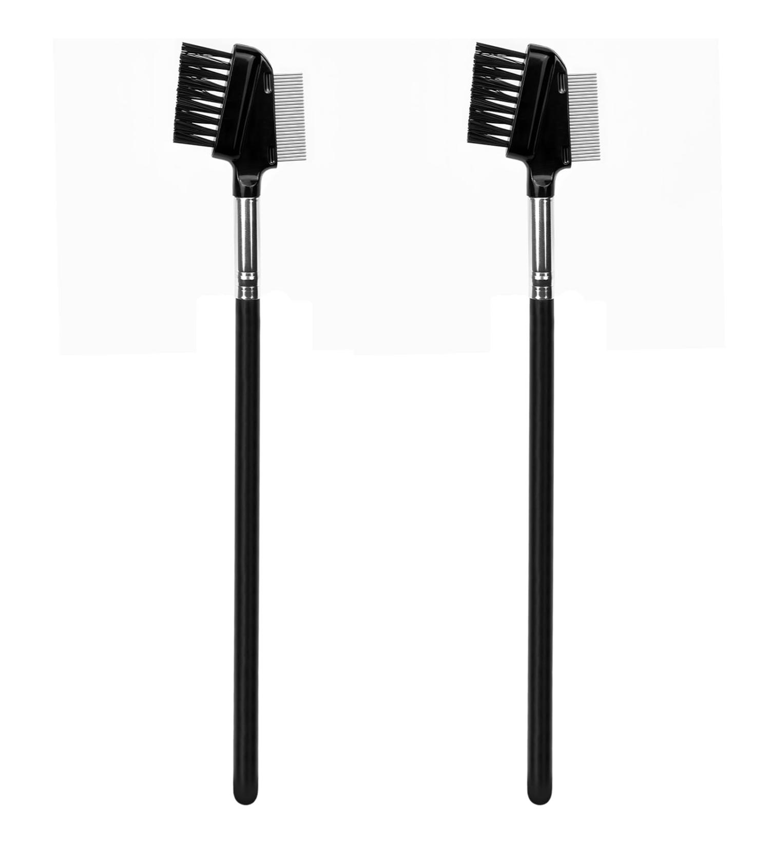 Shop Dual-Sided Eyelash & Eyebrow Spoolie Brush - Reusable Comb with Stainless Steel & Nylon Bristles | Fast International Shipping - Buy Online on GoSupps.com