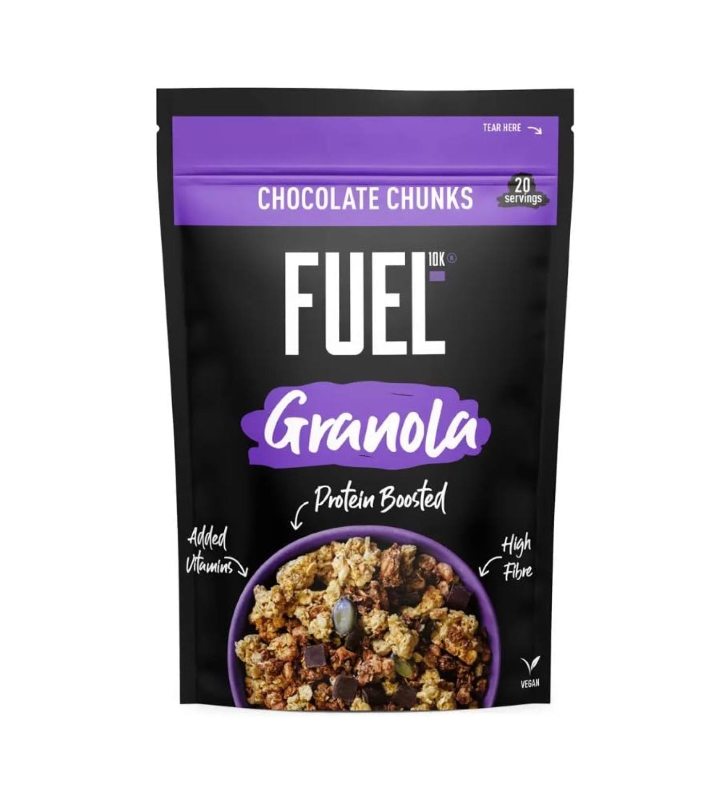 Fuel10k Chocolate Granola Porridge Oats 1kg Muesli Protein 50% Cocoa Solid Breakfast with Welari Thank You Card (1pack) - Buy Online on GoSupps.com