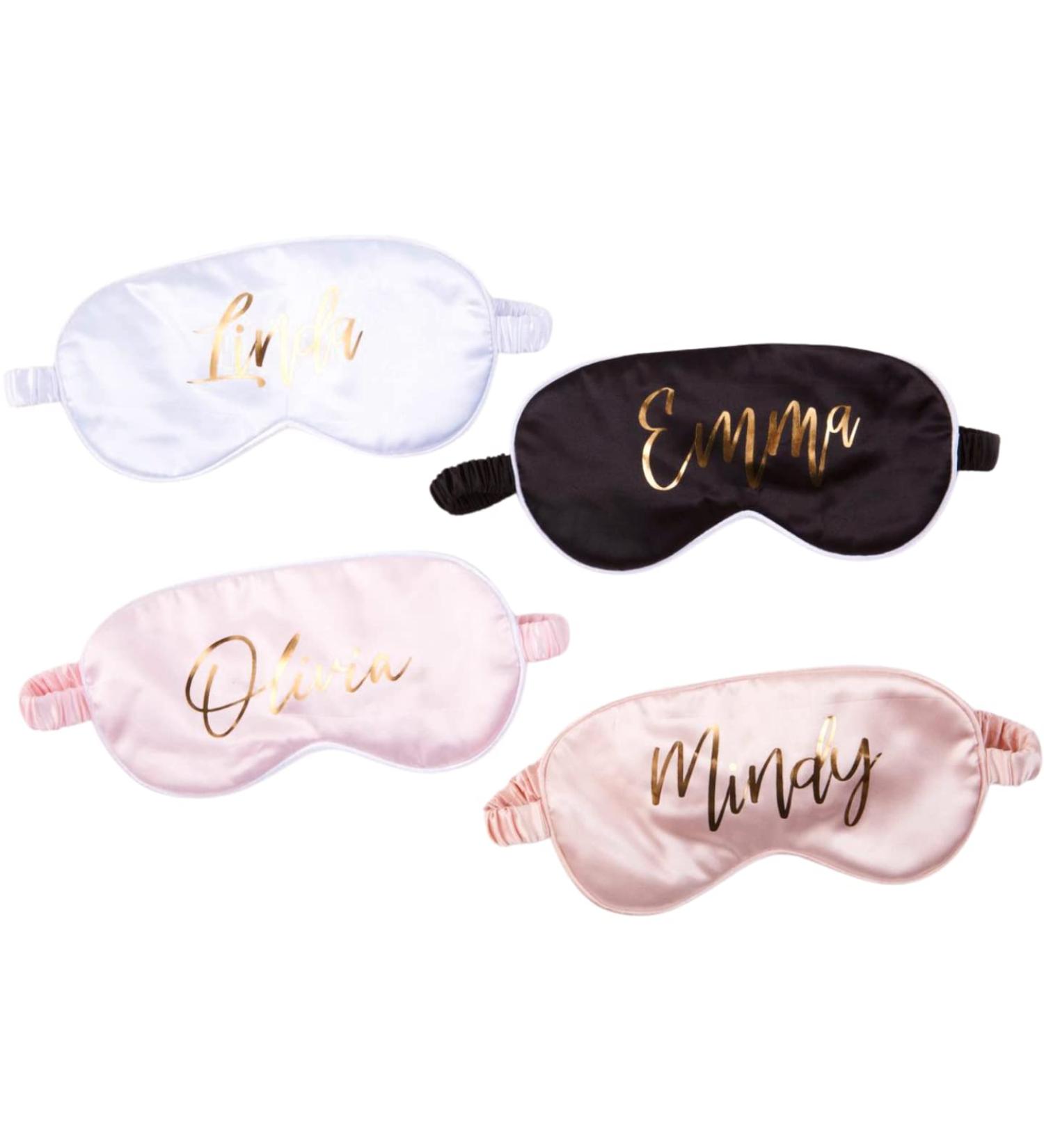 Satin Sleep Mask - Black Silk Eye Mask for Bridesmaid Gifts & Bachelorette Party Favors - Buy Online on GoSupps.com