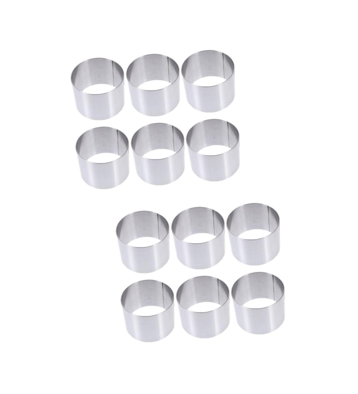 Zerodeko 12 Pcs Mousse Circle Mousse Making Molds Cheese Baking Ring Mold Non-Stick Baking Plate Round Art Baking Pan Round Cake Pan Cake Ring Mold Stainless Steel Household Micro-Wave Oven Silver 6x2pcs 6X6X5CMx2pcs - Buy Online on GoSupps.com