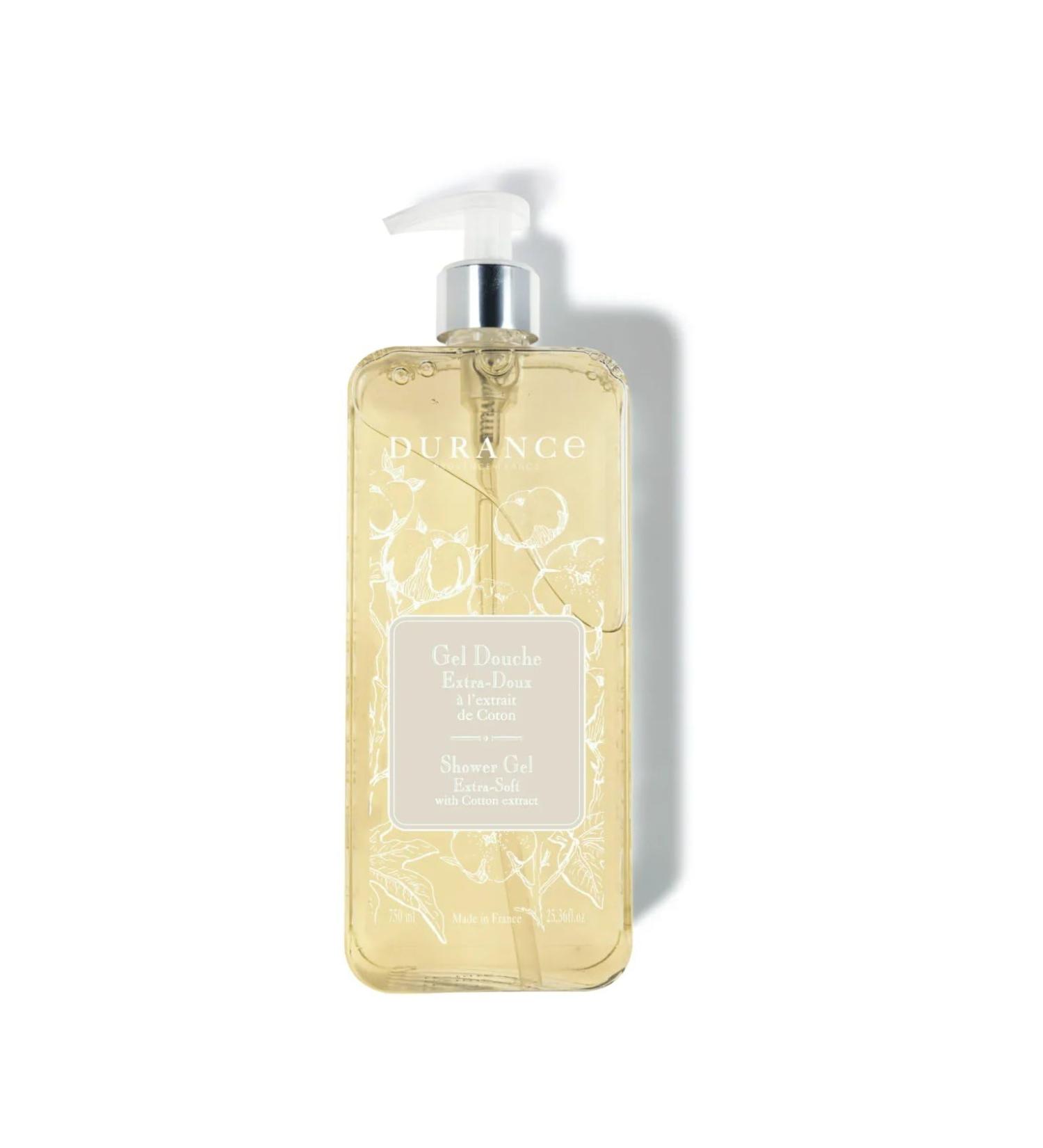Durance Cotton Extract Marseille Shower Gel 750ml - Body Wash With Almond & Olive Oils - Gently Cleanses Hydrates & Softens Skin - Vegan Friendly - Buy Online on GoSupps.com