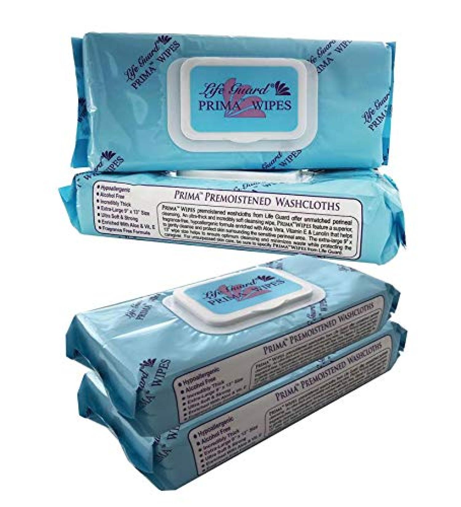 Premium (13"x 9" XL), Disposable Adult Washcloth/Moist Cleaning Wipes, Alcohol-Free, Ultra Soft/Strong, Fragrance-Free Formula,Prefect for Personal Cleaning, Travel, Bath (4 Packs (192 Wipes))