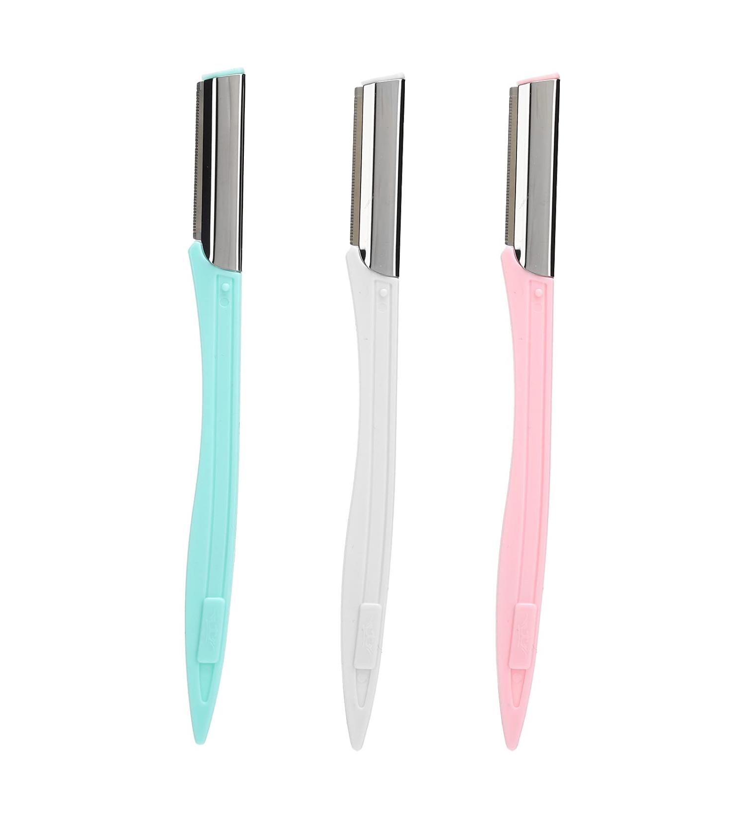 Buy Sonew 3Pcs Portable Eyebrow Trimmer Kit - Stainless Steel Hair Remover for Women | Foldable Brow Shaper & Facial Hair Shaver - International Shipping Available - Buy Online on GoSupps.com