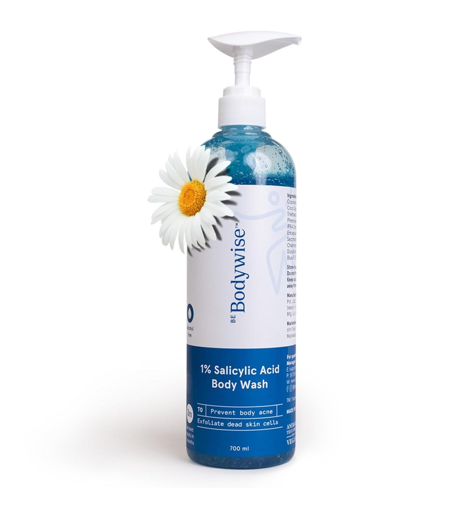 Be Bodywise 1% Salicylic Acid Body Wash 700ml | Prevents Body Acne Bumpy skin Exfoliates & Deep cleanses | Paraben & SLS free | Suitable for all skin types | Body Shower Gel - Buy Online on GoSupps.com