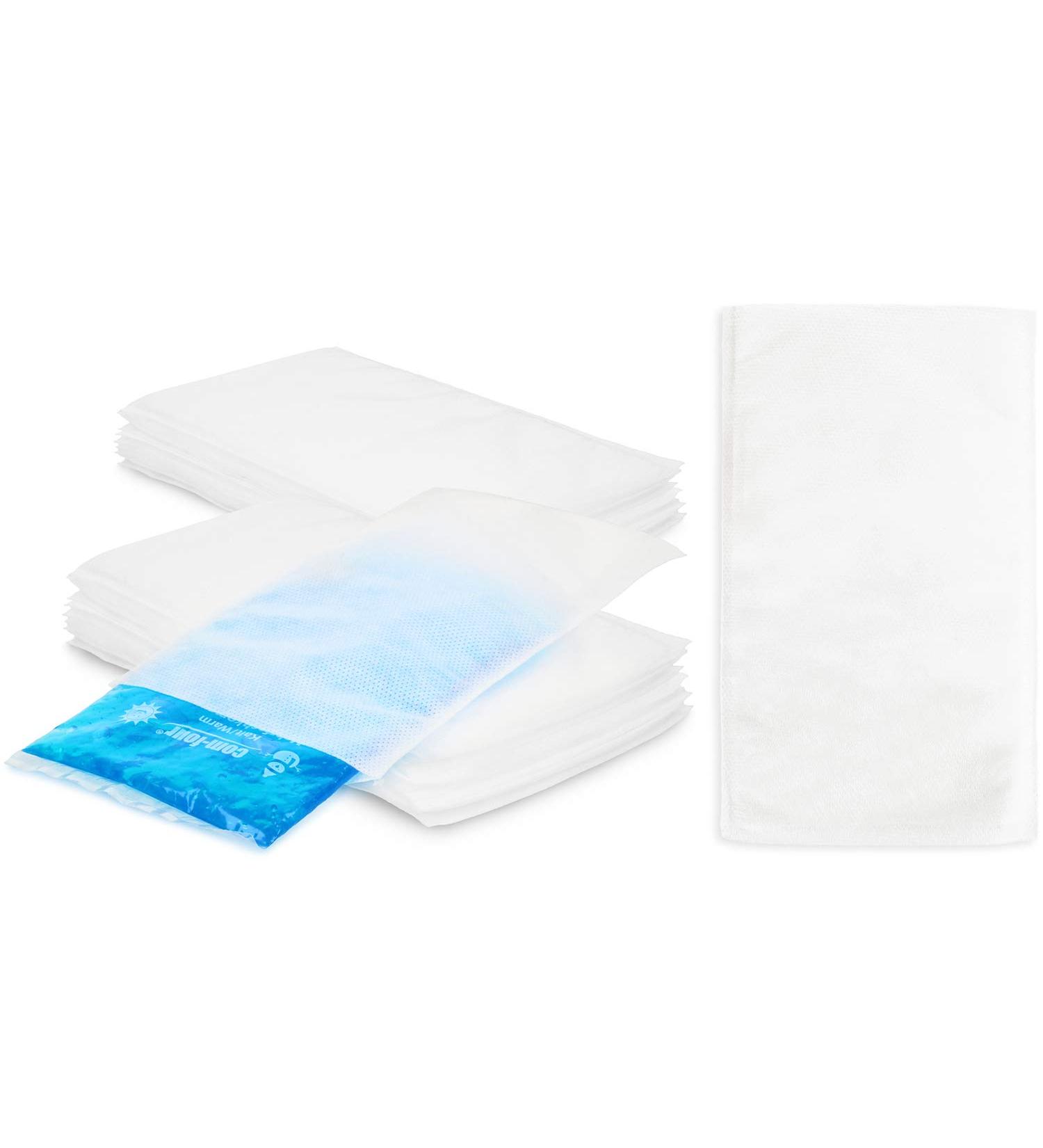 Com-Four 50x Disposable Fleece Shells for Gel Compress | Protective Cover for Cold & Warm Therapy | Small Size 50 Pieces - Optimal Skin Protection - Buy Online on GoSupps.com
