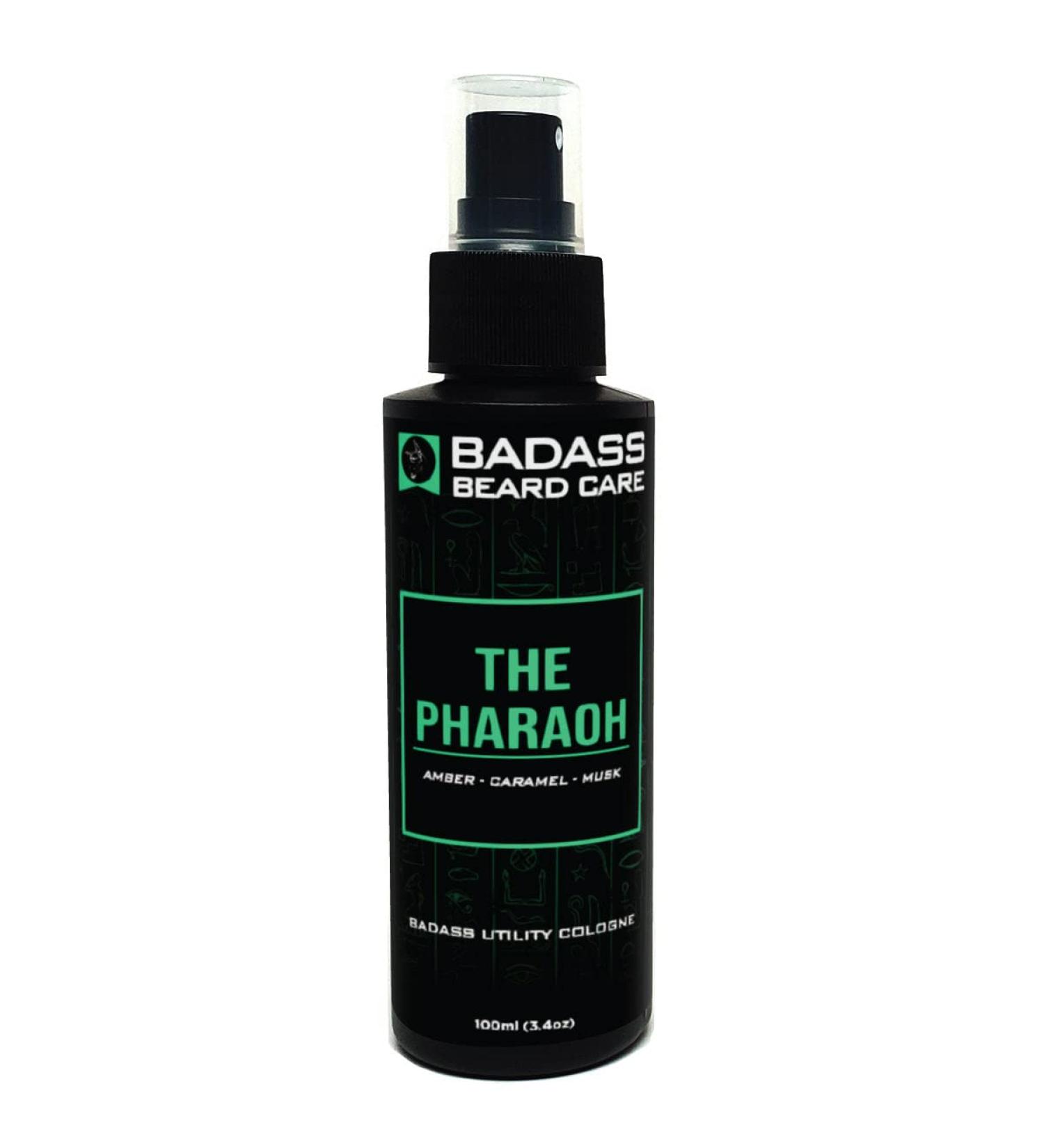 Badass Beard Care Beard Utility Cologne - Pharaoh Scent 3.4 oz - All Natural Ingredients to Keep your Beard Fresh Pharaoh 1 Count (Pack of 1)