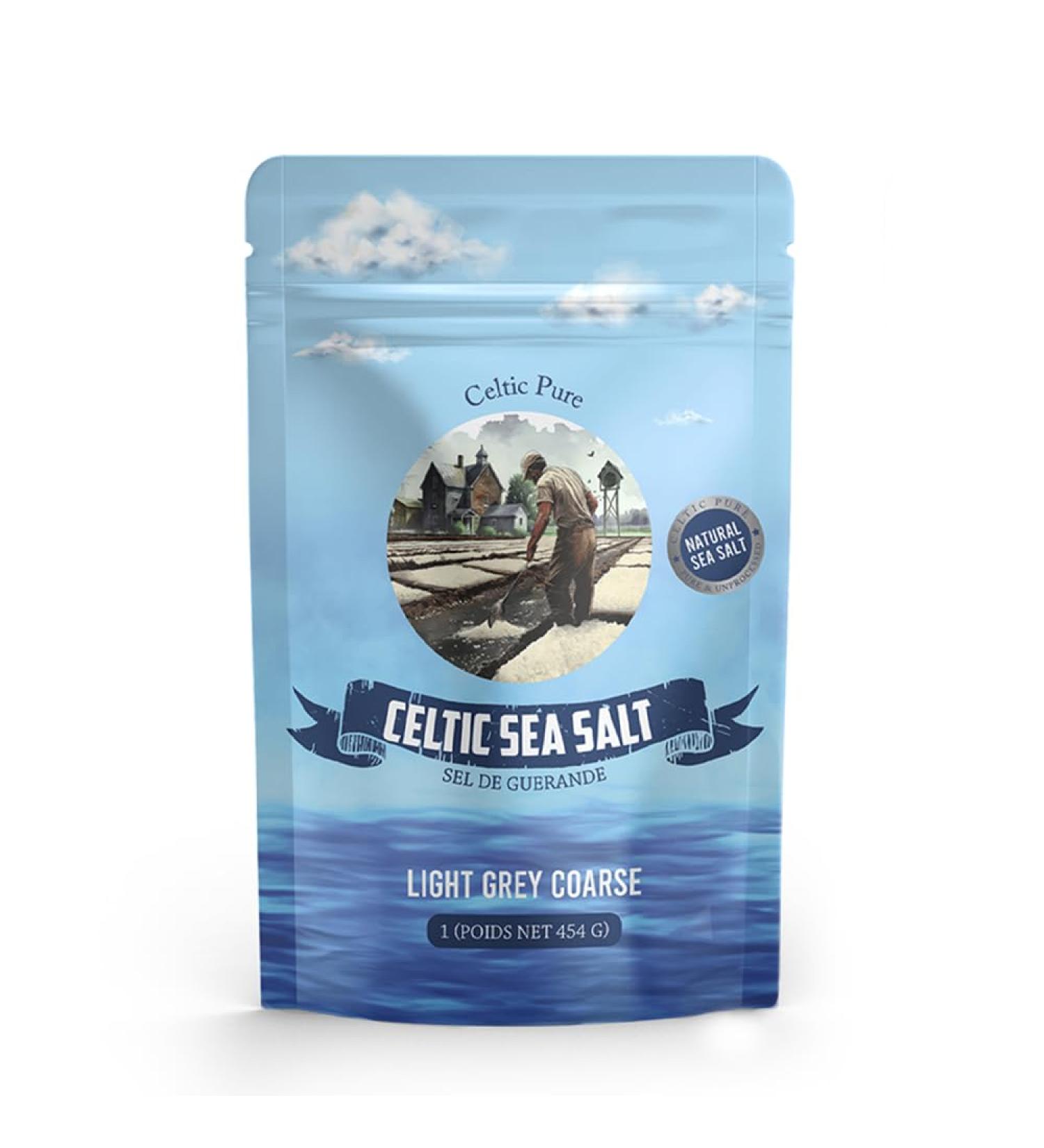 1lb Celtic Sea Salt - (454g) | 100% Organic Unrefined Celtic Salt | Rich in 82+ Essential Minerals | Hand Harvested Light Grey Coarse Celtic Salt Crystals from France - Buy Online on GoSupps.com