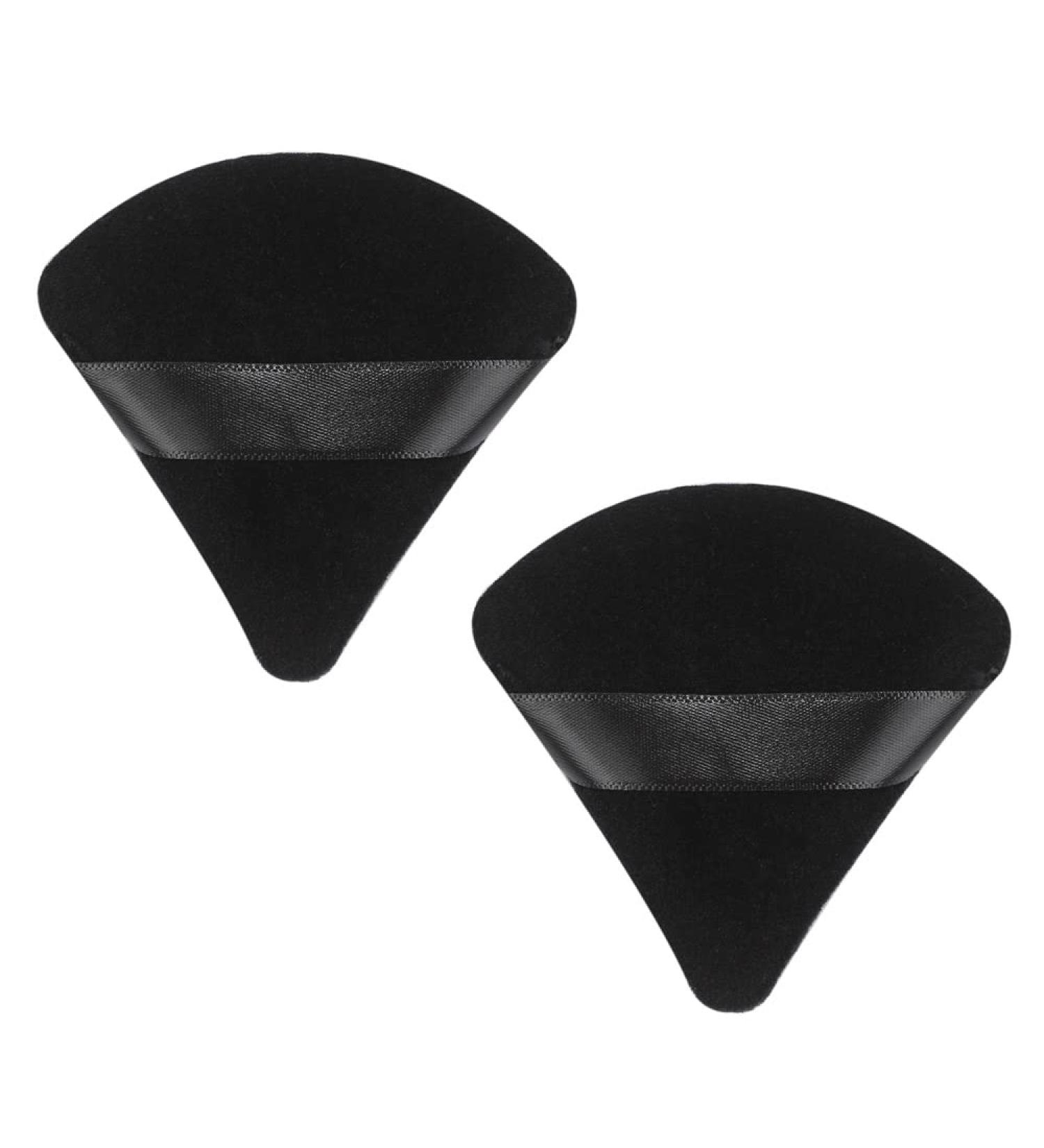 Makeup Powder Puffs Velvet Soft Triangle Powder Puff Pressed Setting Powder Foundation Puffs for body Face Make up Dry Wet Cosmetics Reusable 2 Count Black Puffs - Buy Online on GoSupps.com
