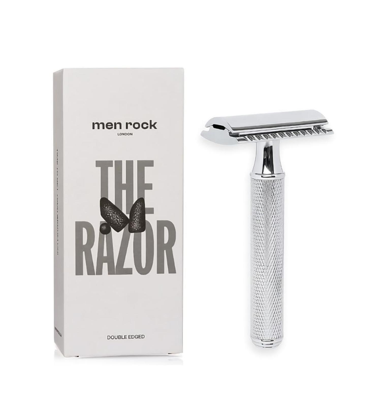 Men Rock Double Edged Safety Razor for Men | Ergonomic Handle | Quality Shaving Tool - Buy Online on GoSupps.com