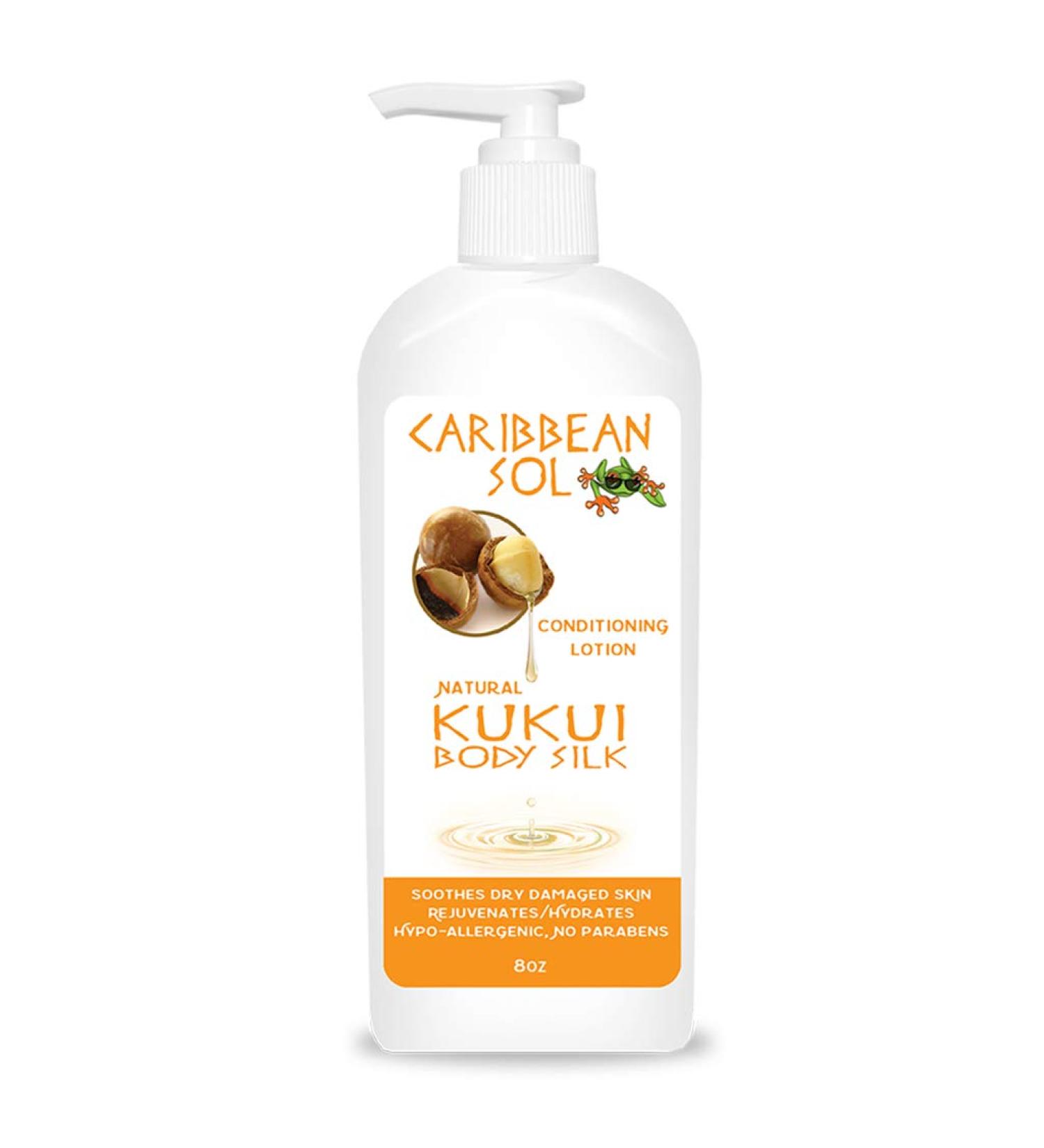 Caribbean Sol Kukui Body Silk After Sun Lotion 8oz - Organic Aloe Vera Gel Sunburn Relief - Moisturizing Sunburn Care - Buy Online on GoSupps.com