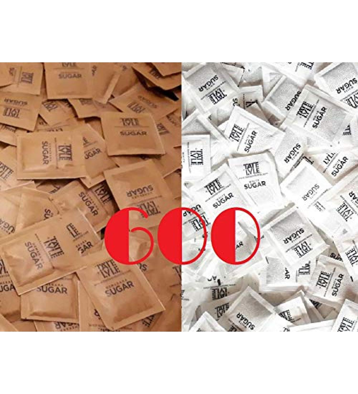 600 Individually Wrapped Mixed White and Brown Demerara Cane Sugar Sachets - Pure Granulated - Buy Online on GoSupps.com