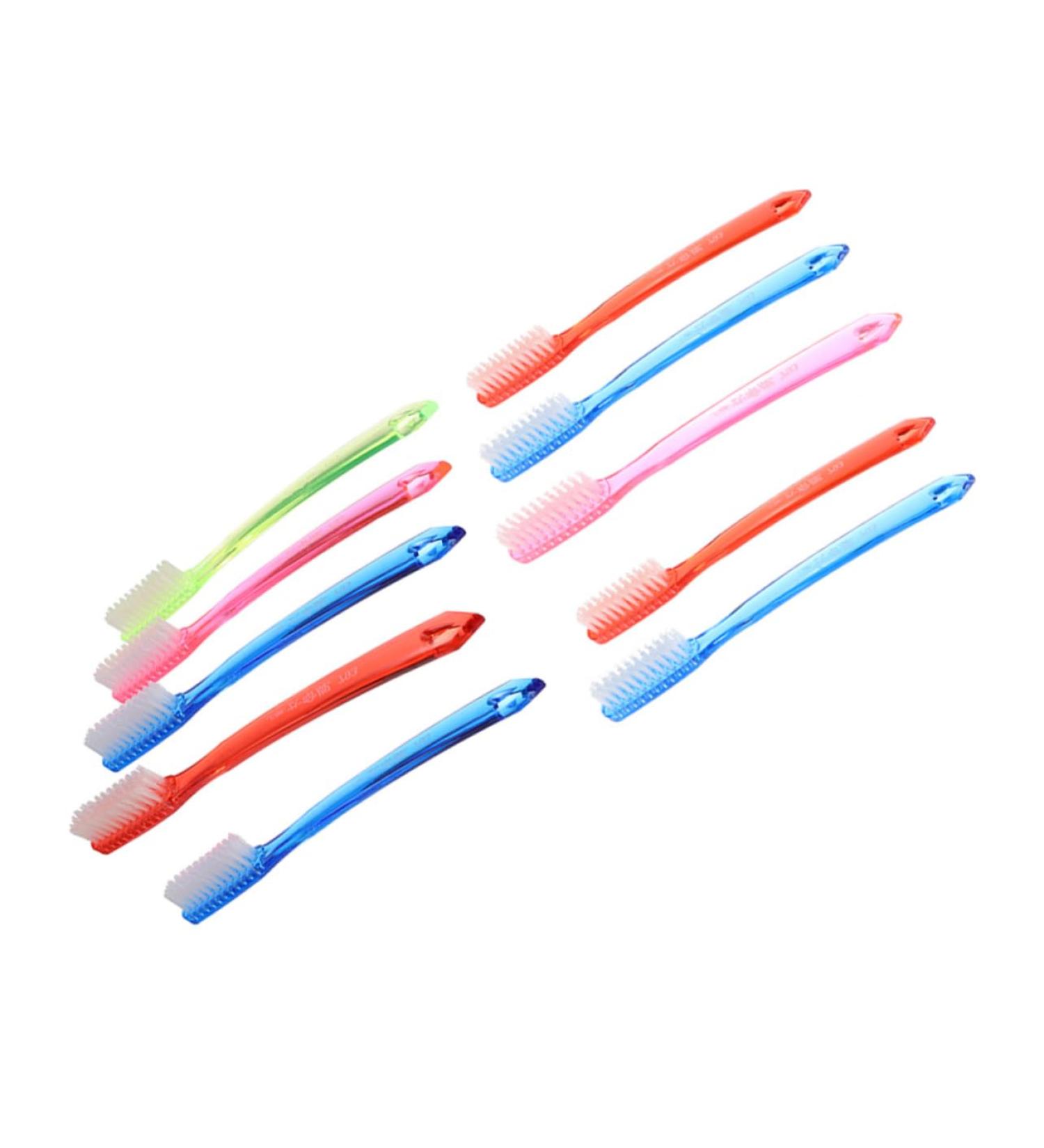 Gatuida 10-Count Hard Travel Toothbrush Set for Adults | Interdental Cleaning Brush for Stain Removal | Durable Plastic Manual Toothbrushes - Buy Online on GoSupps.com