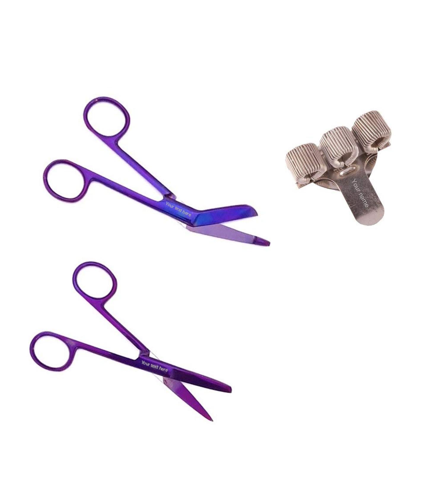 Nursing Scissors Set and Pen Holder with Engraving for Nurse (Plasma Purple) Plasma Paars