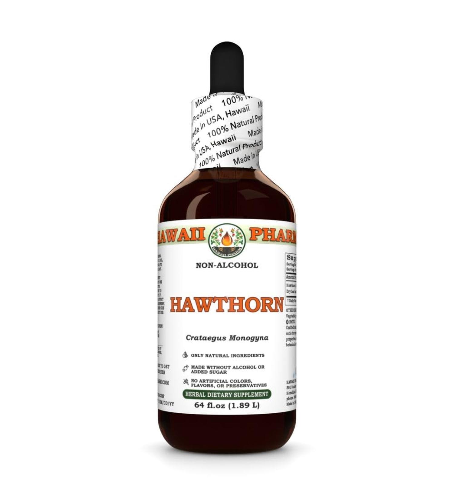 Hawthorn (Crataegus Monogyna) Dry Leaf and Flower Glycerite Made in Hawaii All Natural Vegan Lab Tested Alcohol-Free Liquid Extract - 2 fl.oz 2 Fl Oz (Pack of 1) - Buy Online on GoSupps.com