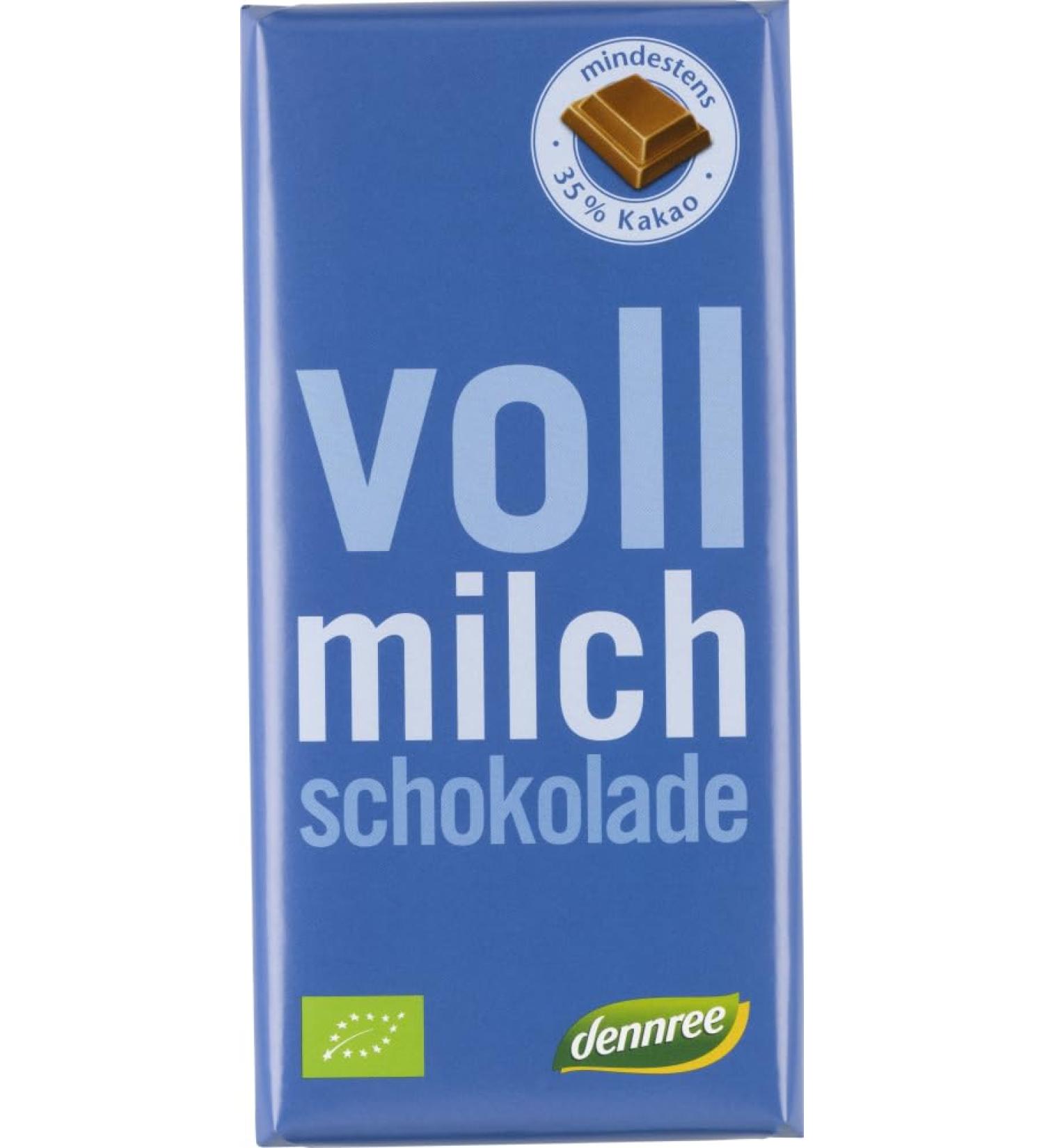 dennree dennree Organic whole milk chocolate (2 x 100 g)