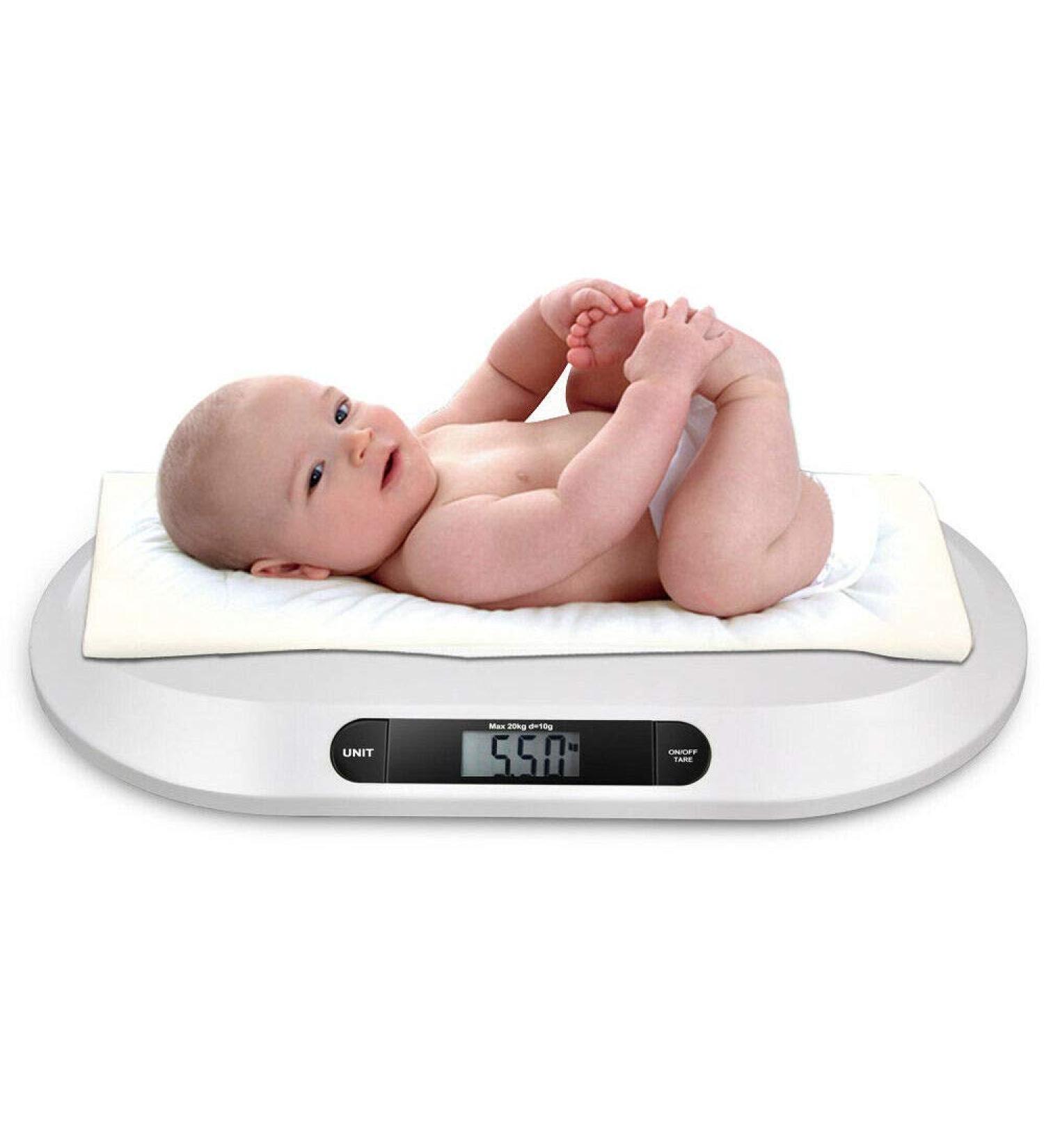Flat Digital Baby Scale for Newborns - Accurate Breastfeeding Scale up to 20kg with LCD Display Tara Function & Auto Switch-Off - Buy Online on GoSupps.com