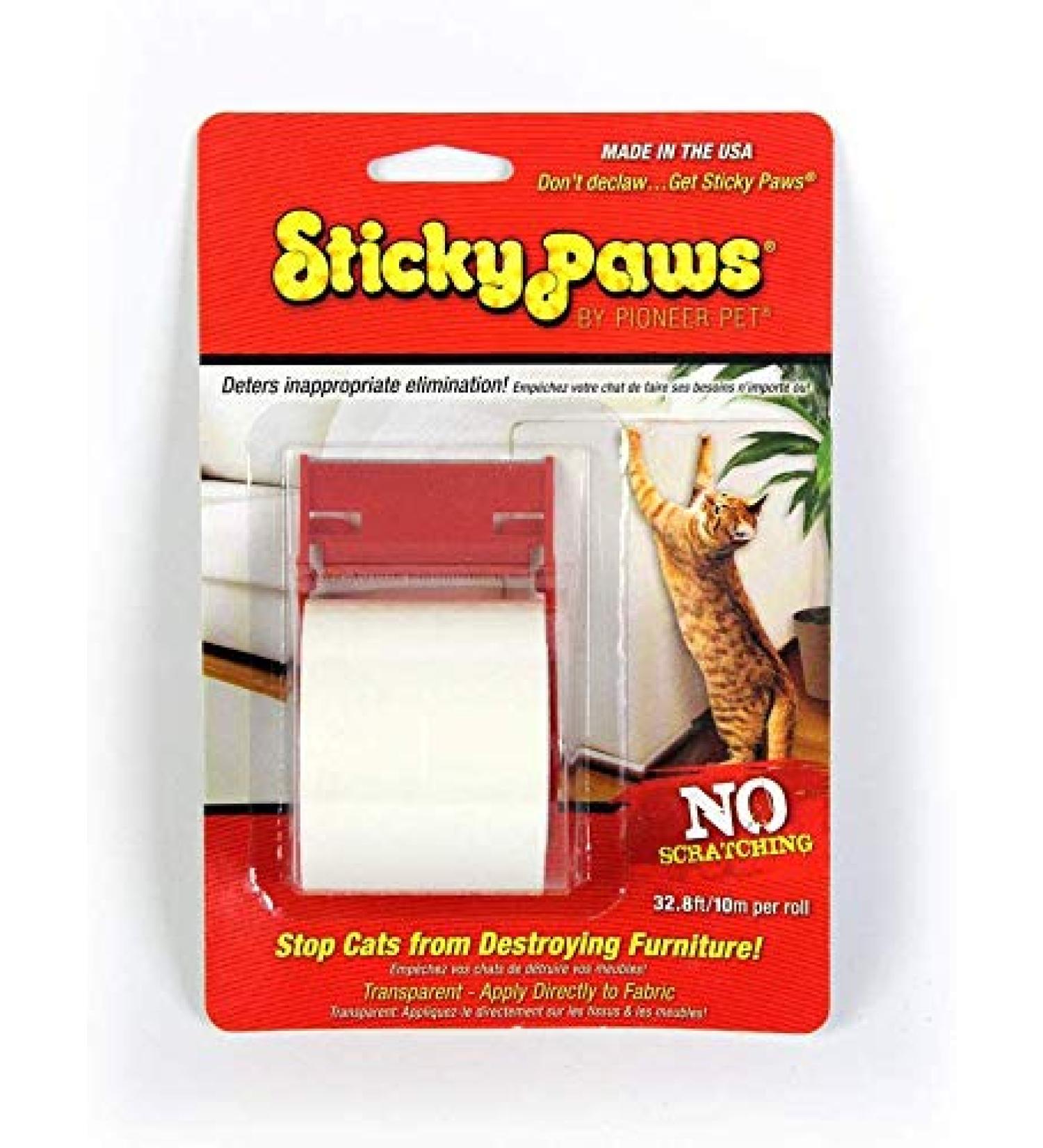 Sticky Paws Pioneer Pet Cat Training Aid - Deter Scratching - Sticky Sheets Roll (32.8 ft)