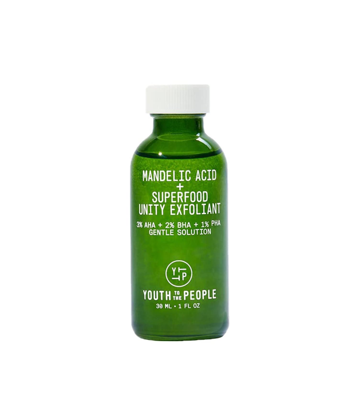 Youth To The People Mandelic Acid + Superfood Unity Exfoliant Travel Size - Gentle Exfoliator with BHA & AHA - Vegan Facial Toner for Clear Pores (1oz) - Buy Online on GoSupps.com