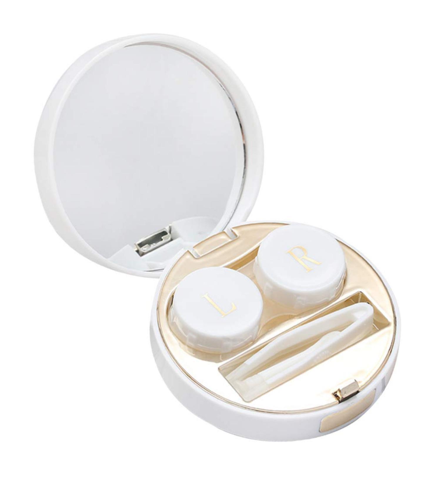 Exceart Gold Contact Lens Case - Travel Container with Mirror Tweezers & Lens Pen for Safe Storage - Buy Online on GoSupps.com