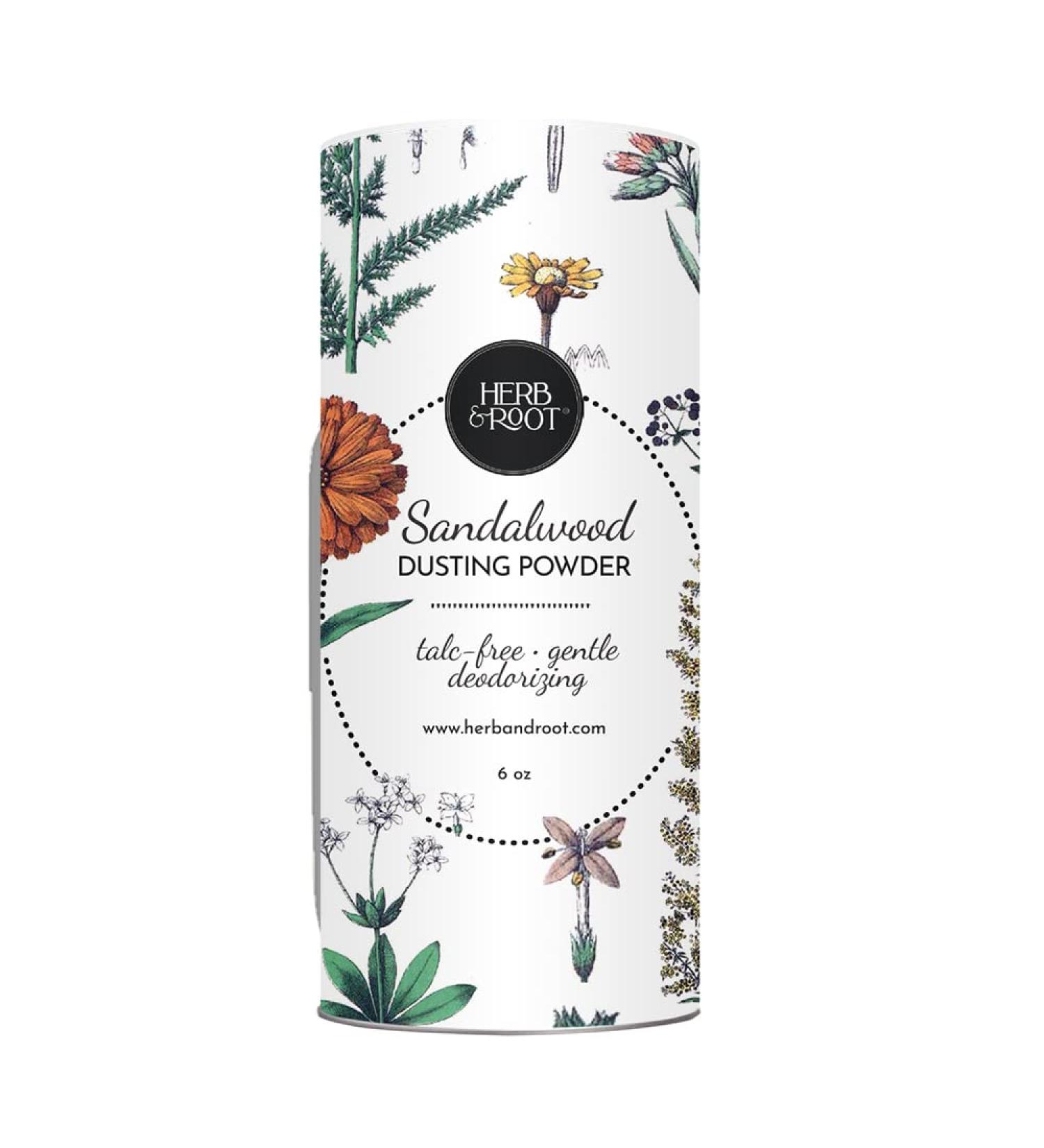 Sandalwood Talc Free Dusting Powders Made with Arrowroot Soothing Oats zinc and Magnesium. Free of Baking Soda. for Chafing deodorizing Sweating