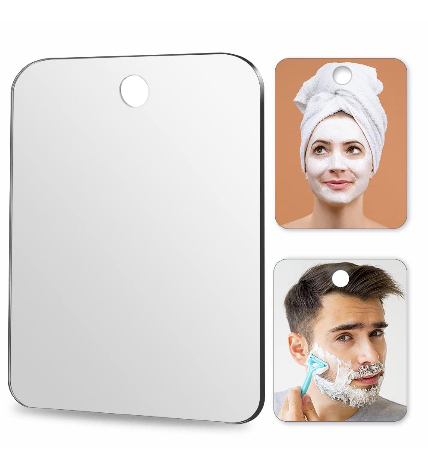 2 Pack Small (6x4) Fogless Shower Mirror for Shaving - Anti Fog, Unbreakable Acrylic, Travel-Friendly - Buy Online on GoSupps.com