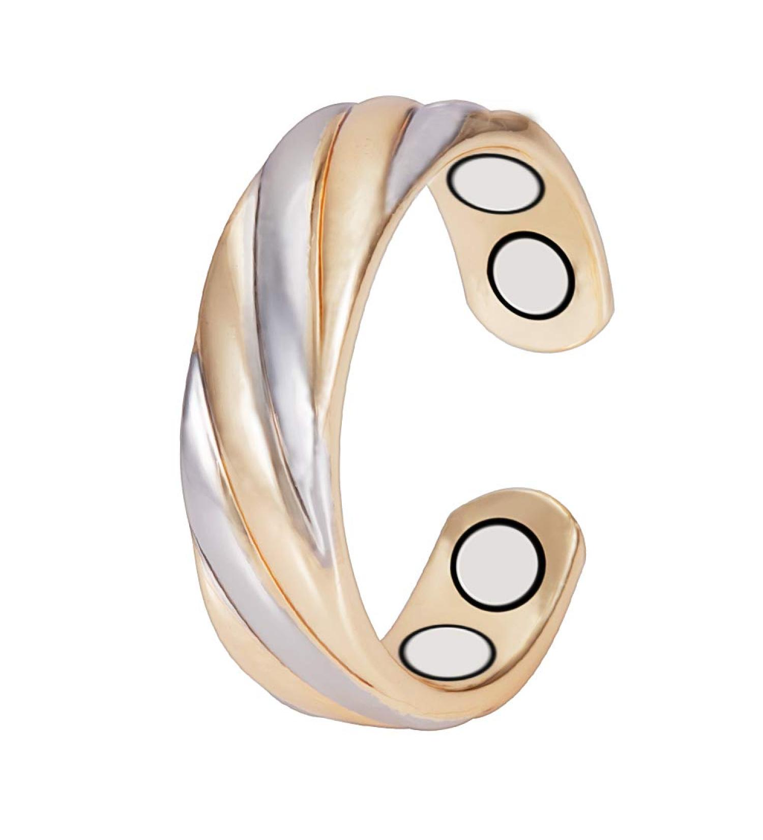 Yinox 2.3-Inch Adjustable Copper Therapy Ring for Men & Women - 4 Strong Magnets for Arthritis & Migraine Relief | Magnetic Jewelry - Buy Online on GoSupps.com