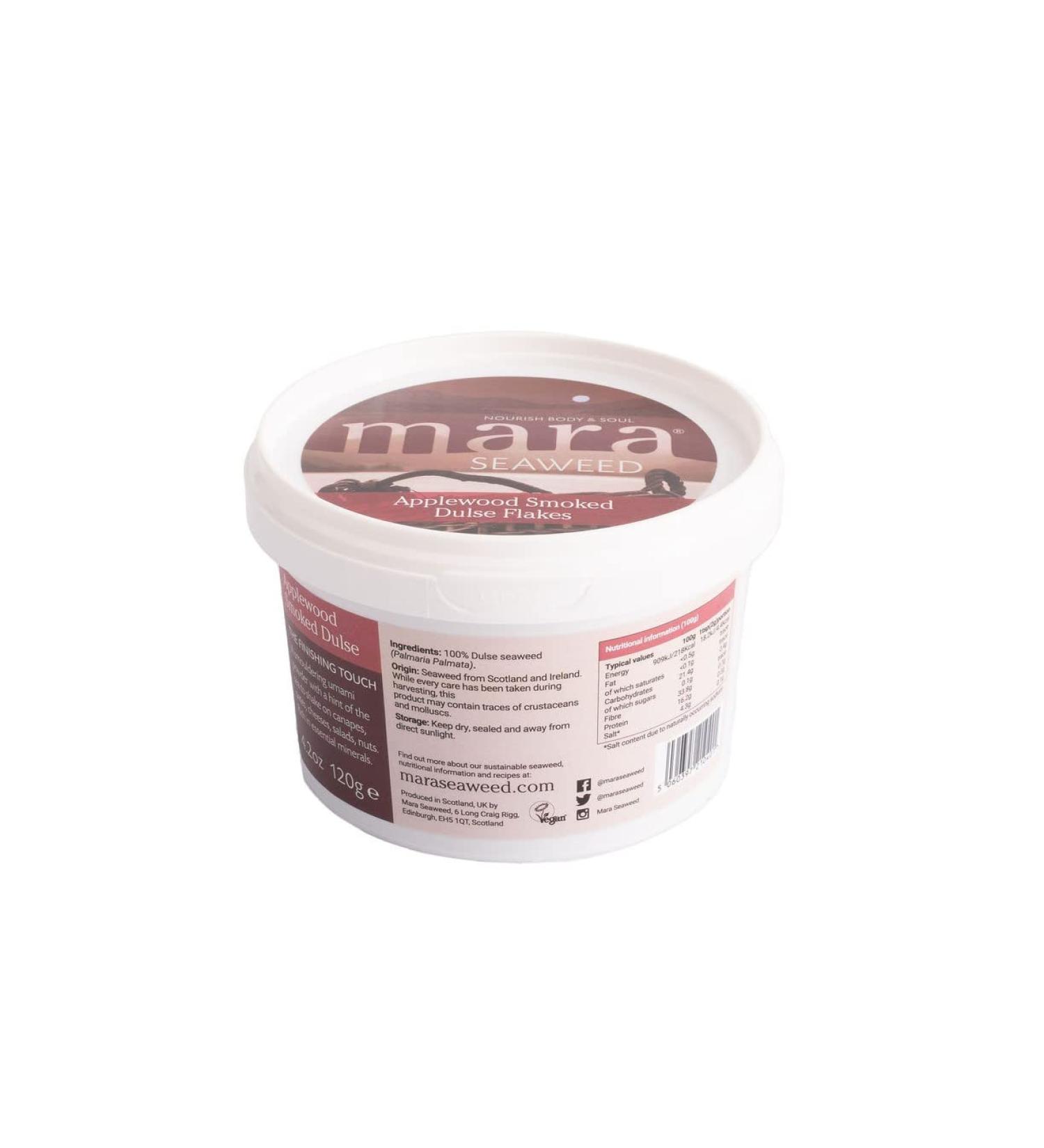 Mara Seaweed Applewood Smoked Dulse Flakes 120g - Premium Smoked Flake Tub - Buy Online on GoSupps.com