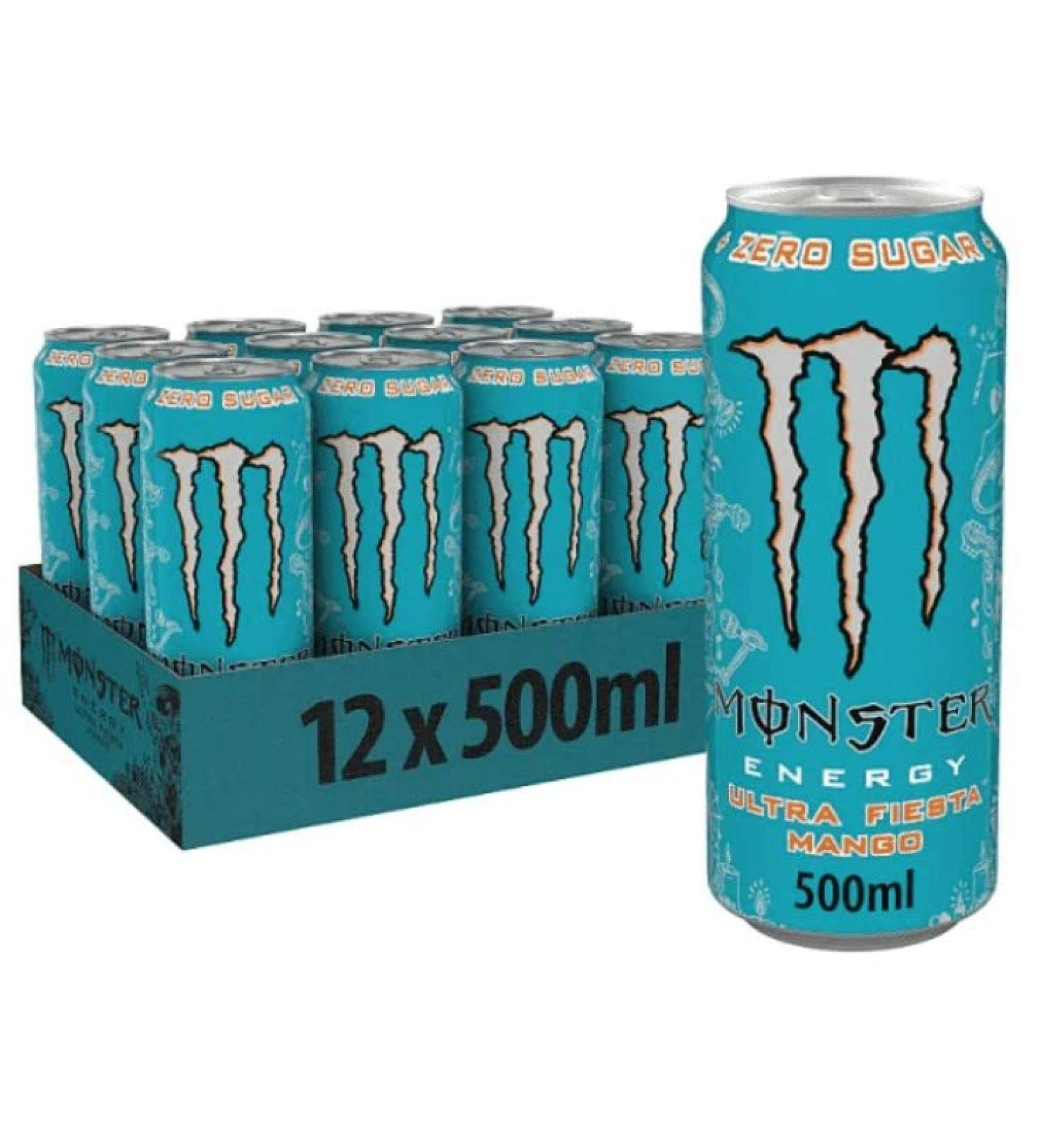 Yogi Trade Monster Energy Drinks 500ml (Pack of 12) (Ultra Fiesta Mango)