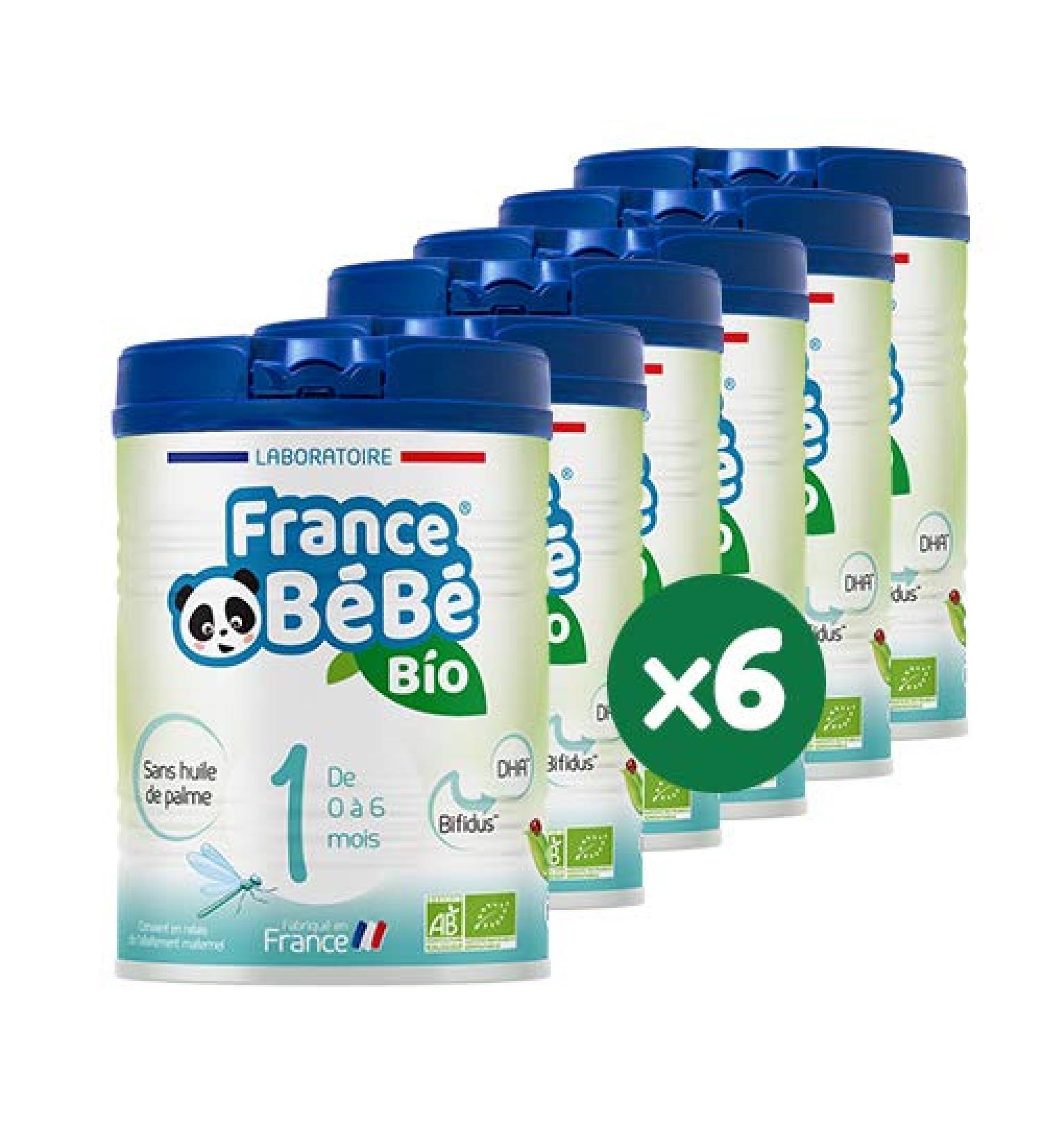 FRANCE B B BIO - Infant milk for babies 1st age powder 0 to 6 months - Milk made in France - BIFIDUS - PALM OIL FREE - Pack 6 boxes of 800g - Buy Online on GoSupps.com