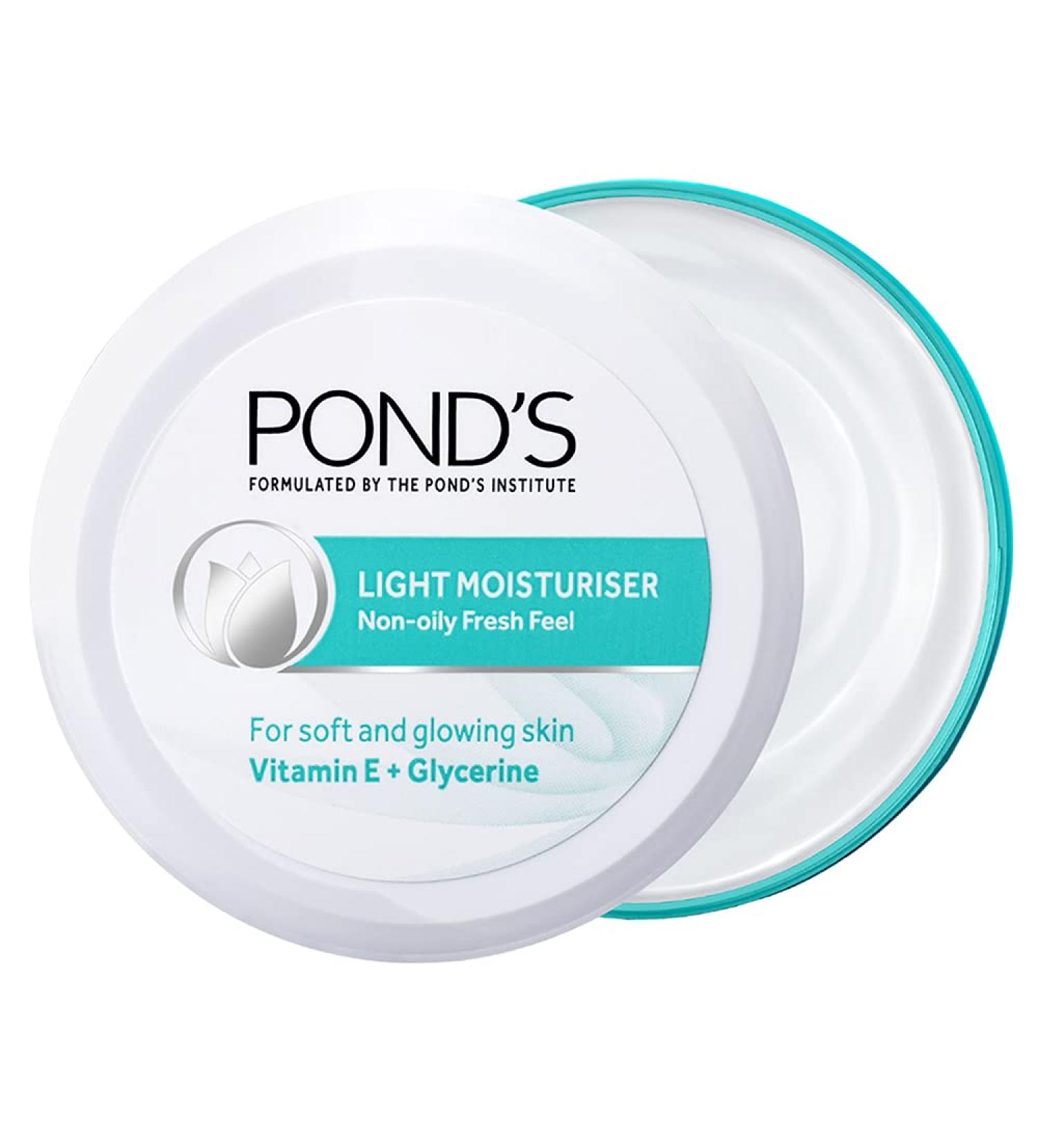 Pond's Light Moisturiser 150ml - Non-Oily Hydration with Vitamin E & Glycerin | Fresh Feel for All Skin Types - Shop Now - Buy Online on GoSupps.com