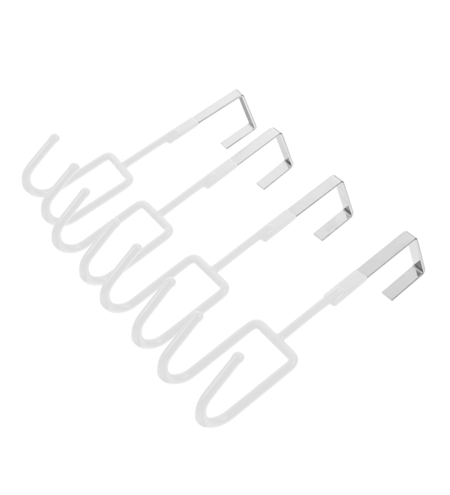 KICHOUSE 4pcs Wall Mounted Coat Rack Over Door Towel Hook Wrought Iron Coat Hook PVC Glue White 19X9X5CM White - Buy Online on GoSupps.com
