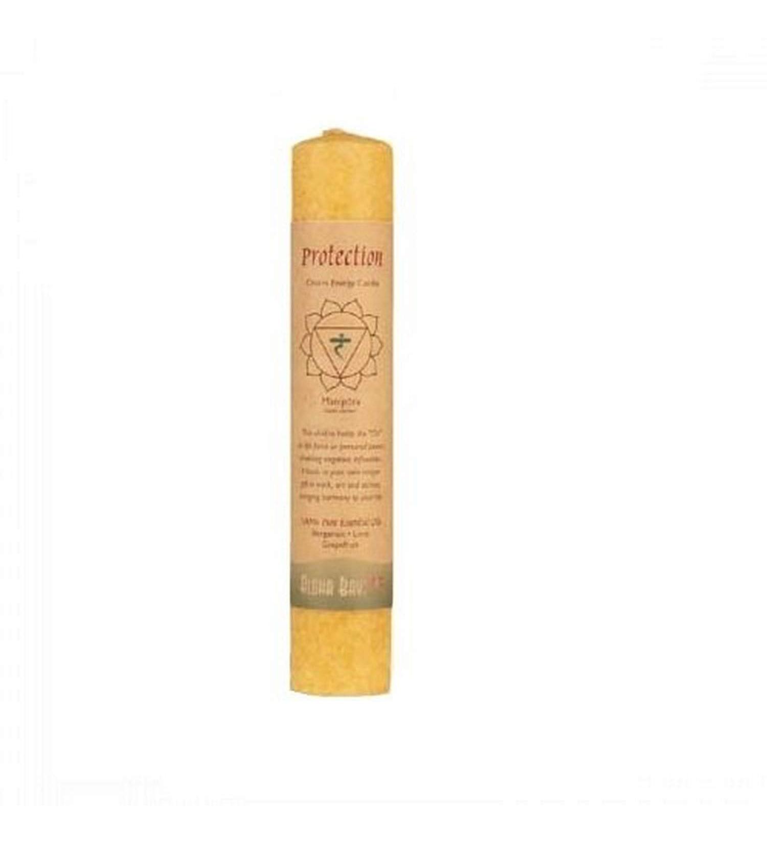 Aloha Bay Chakra Energy Pillar Candle, Protection, 8"