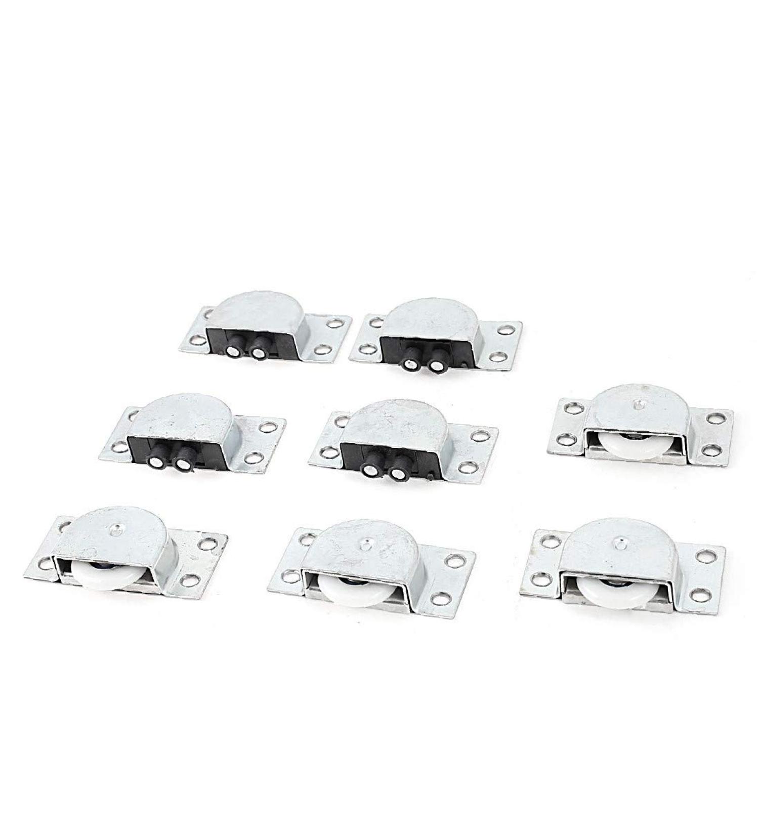 New Lon0167 4 pairs presented 23mm white bike Reliable effectiveness of silver-colored metal sliding door roller set for wardrobe (ID: 705 39 33 EB8)