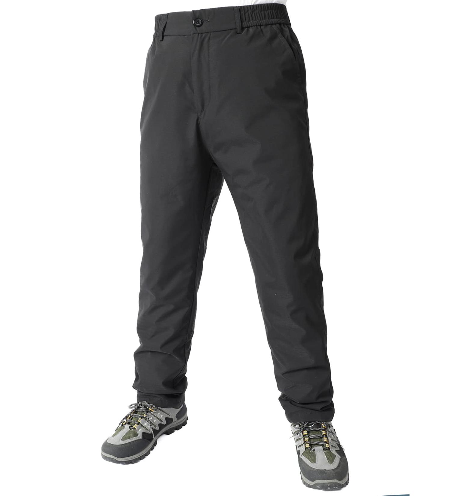 WaltZon Men's Winter Down Puffer Pants - Ultra Warm Snow Ski Trousers for Outdoor Activities - Large - 006black - Buy Online on GoSupps.com