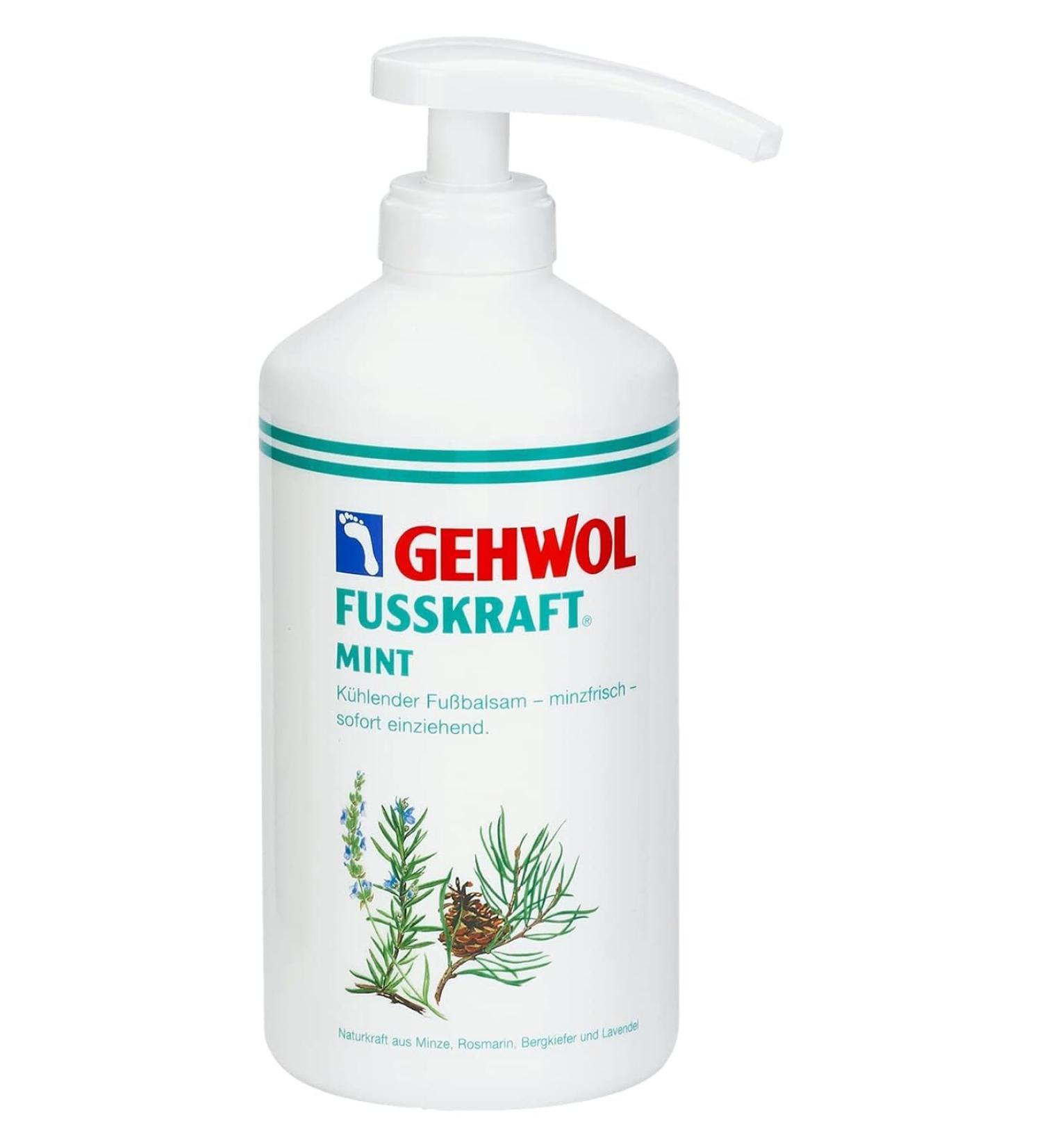 GEHWOL Fusskraft Mint cooling foot balm refreshing foot cream 500 ml with dispenser