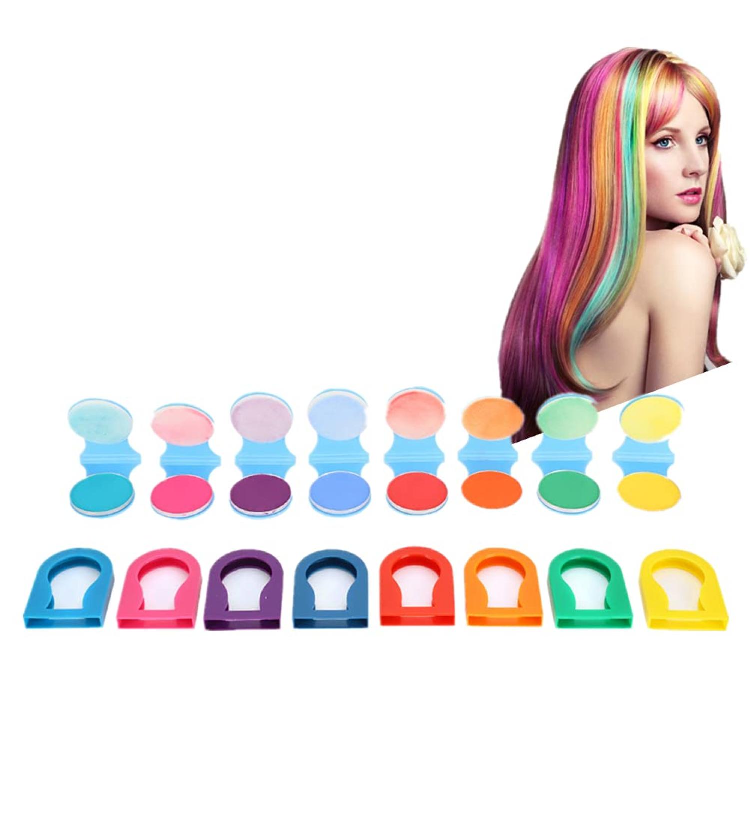 8 Color Washable Hair Color Powder - Temporary Hair Pigment for Kids & Girls | DIY Hair Styling Tools for Home Parties & Cosplay - Buy Online on GoSupps.com