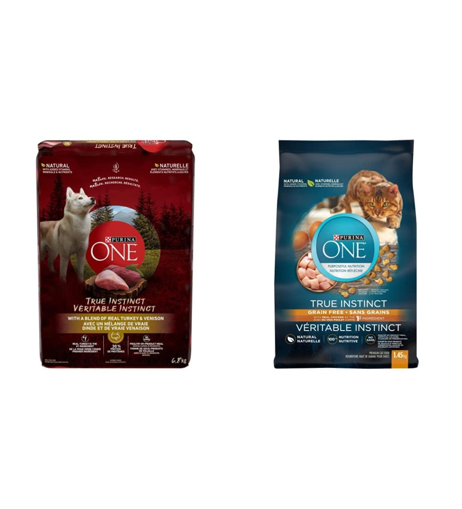 Purina ONE Smartblend True Instinct Natural Dry Dog Food Turkey & Venison 6.8 kg + True Instinct Grain Free Natural Dry Cat Food with Real Ocean Whitefish 1.45 kg - Buy Online on GoSupps.com