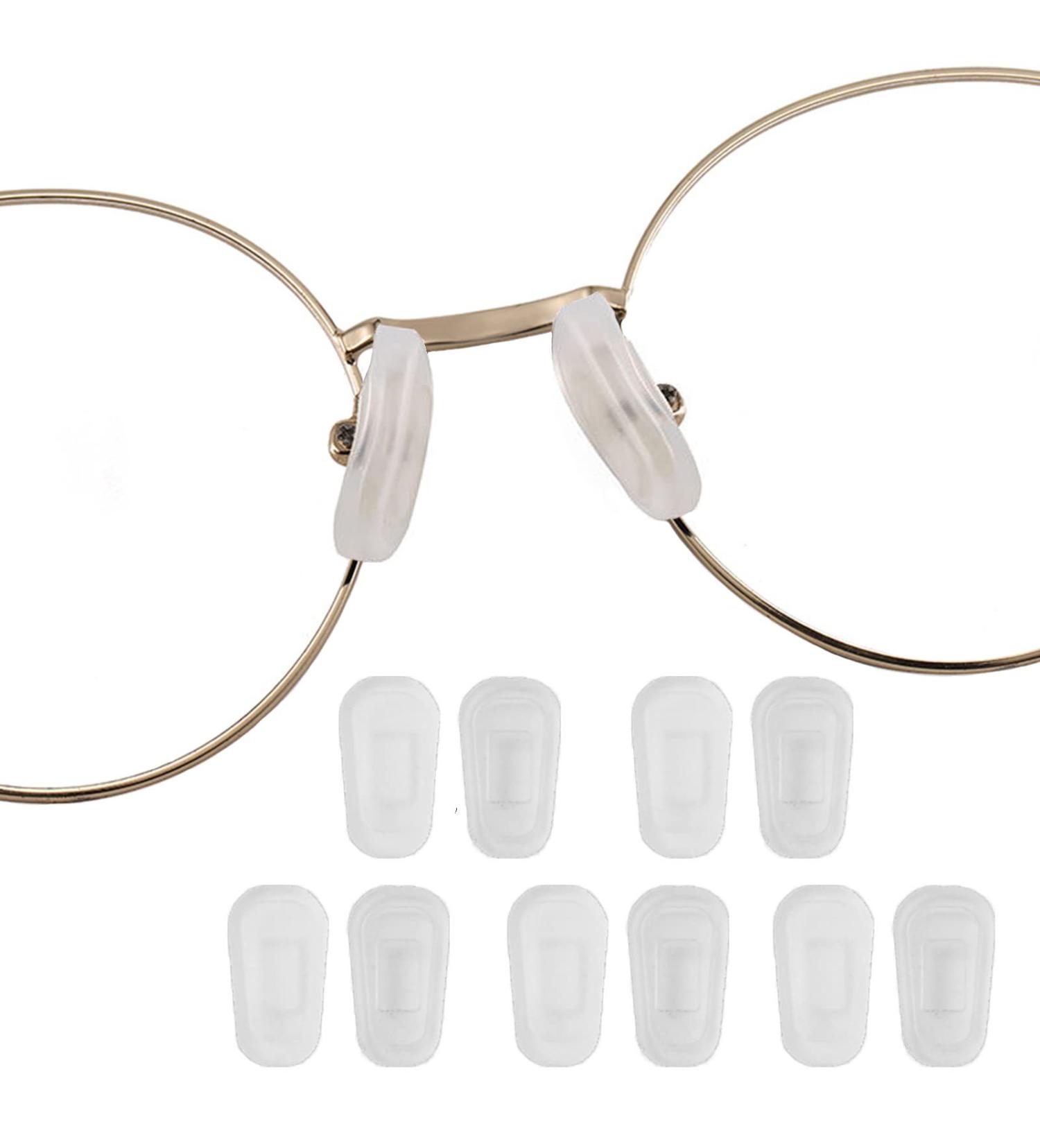OPUGIT Eyeglass Nose Pad Covers Slip on Silicone Nose Pad for Glasses Soft Eyeglass Repair Kit with Nose Piece Pads Anti Slip Eyewear Protective Covers Nose Bridge Pads White 5 Pairs White M size