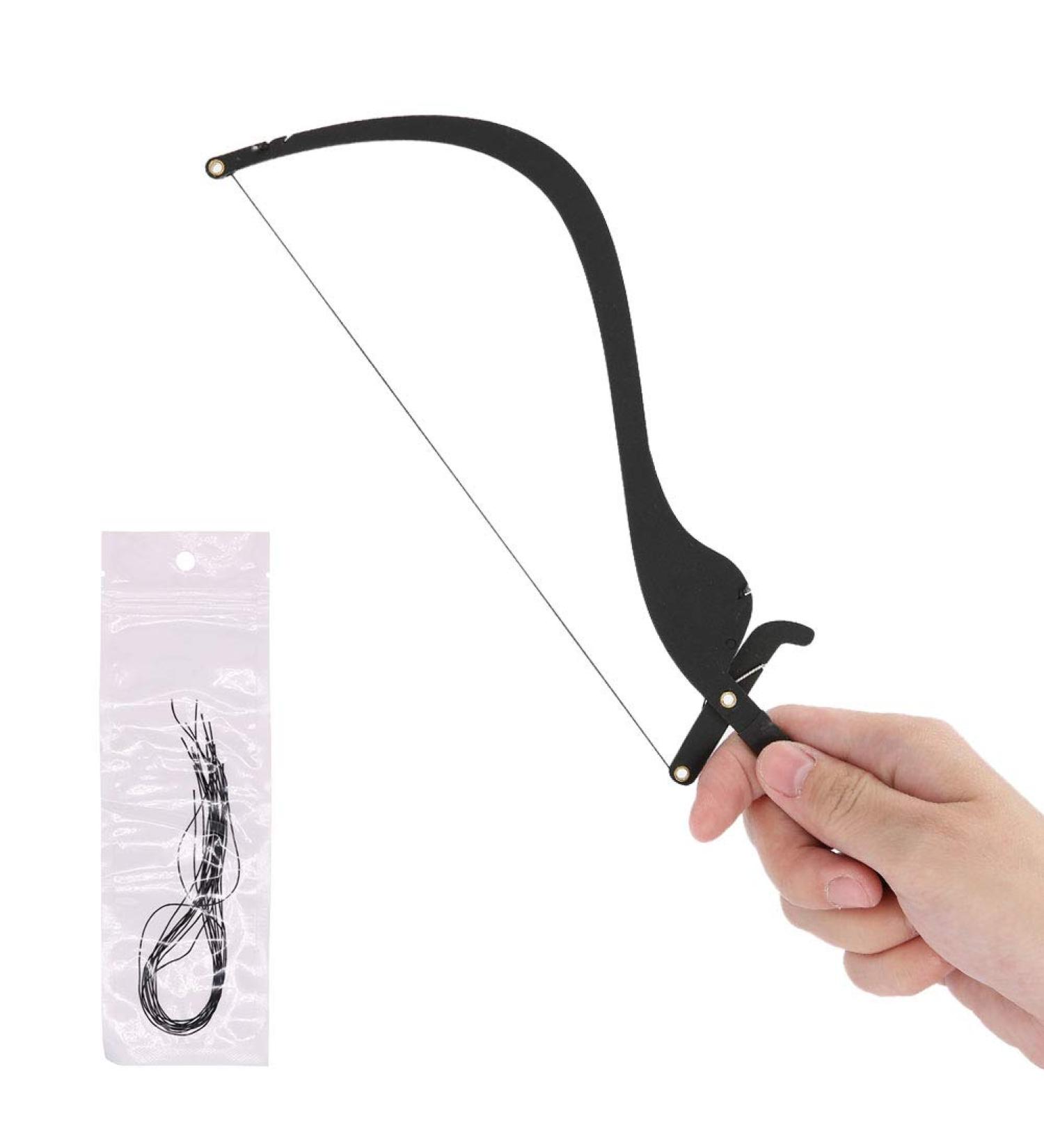 Salmue Microblading Line Marker Ruler with 10pcs Thread Lines - Semi-Permanent Makeup Tool for Precise Eyebrow Mapping in Black - Buy Online on GoSupps.com
