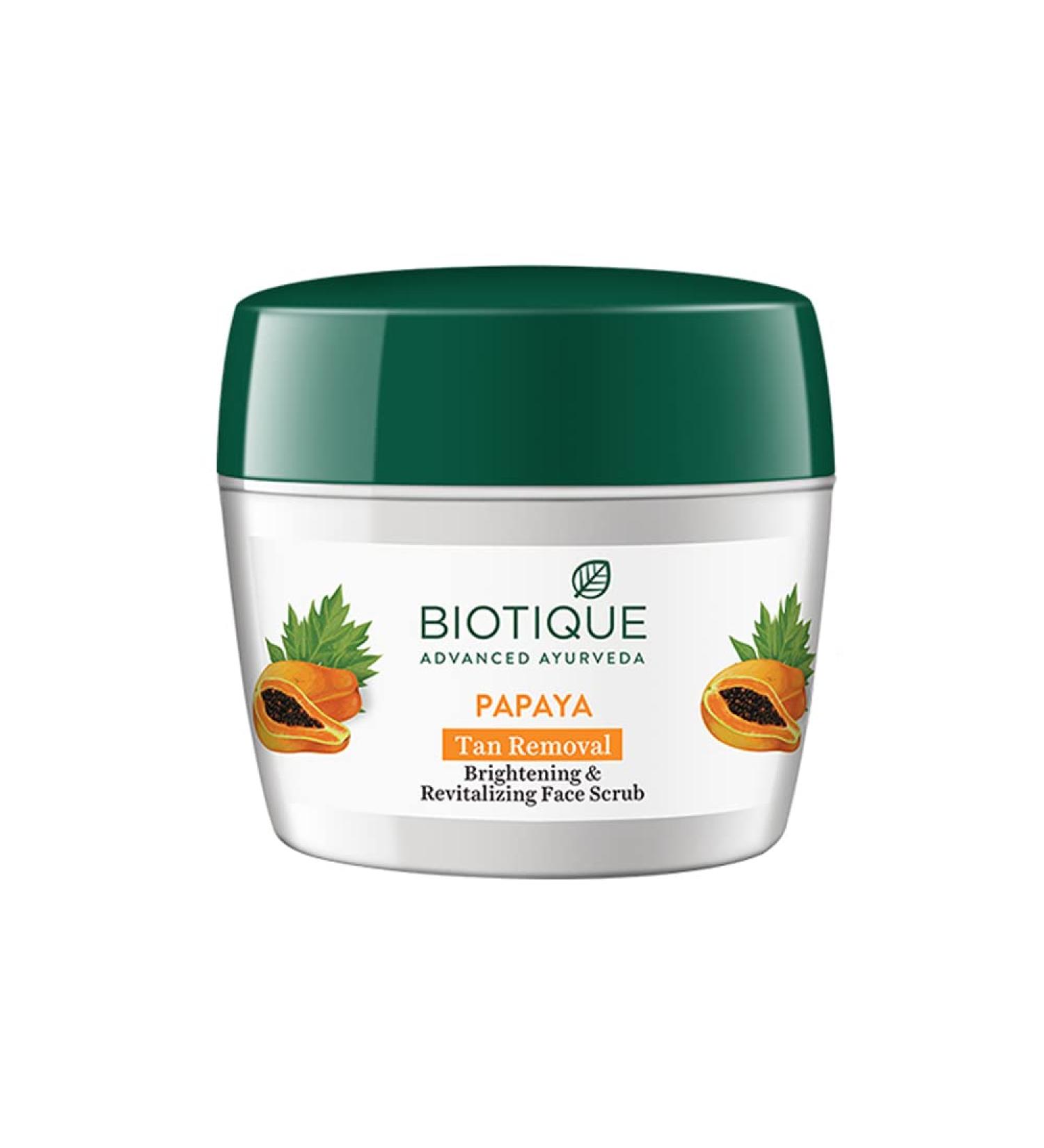 Biotique Papaya Revitalizing Tan Removal Scrub 235gm - Best for All Skin Types | Exfoliating & Brightening - Buy Online on GoSupps.com