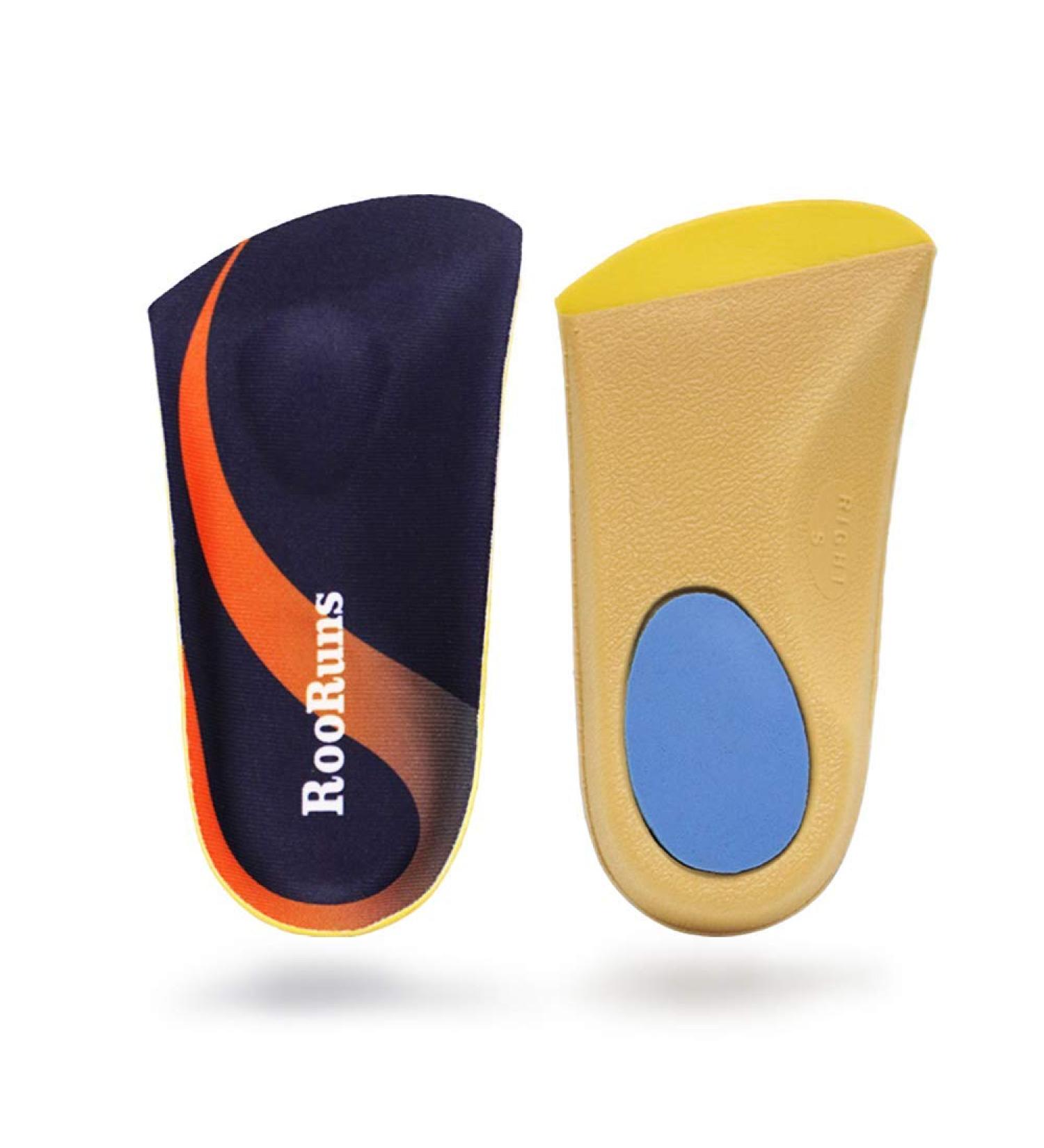 Rooruns 3/4 Length Orthoses for Plantar Fasciitis | Midfoot Cushions & Heel Pillows | High-Arched Support Shoe Inserts for Flat Feet | L Large (43-46 EU) - Buy Online on GoSupps.com