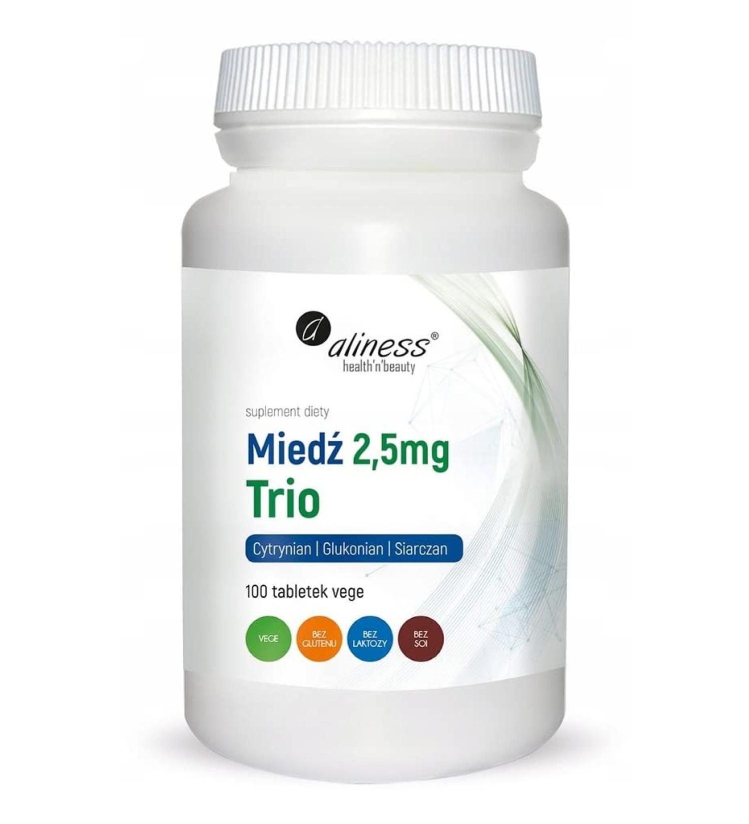 Buy Copper Trio Citrate Gluconate Sulfate 2.5 mg - 100 Tablets by Aliness | Premium Quality & Fast International Shipping - Buy Online on GoSupps.com